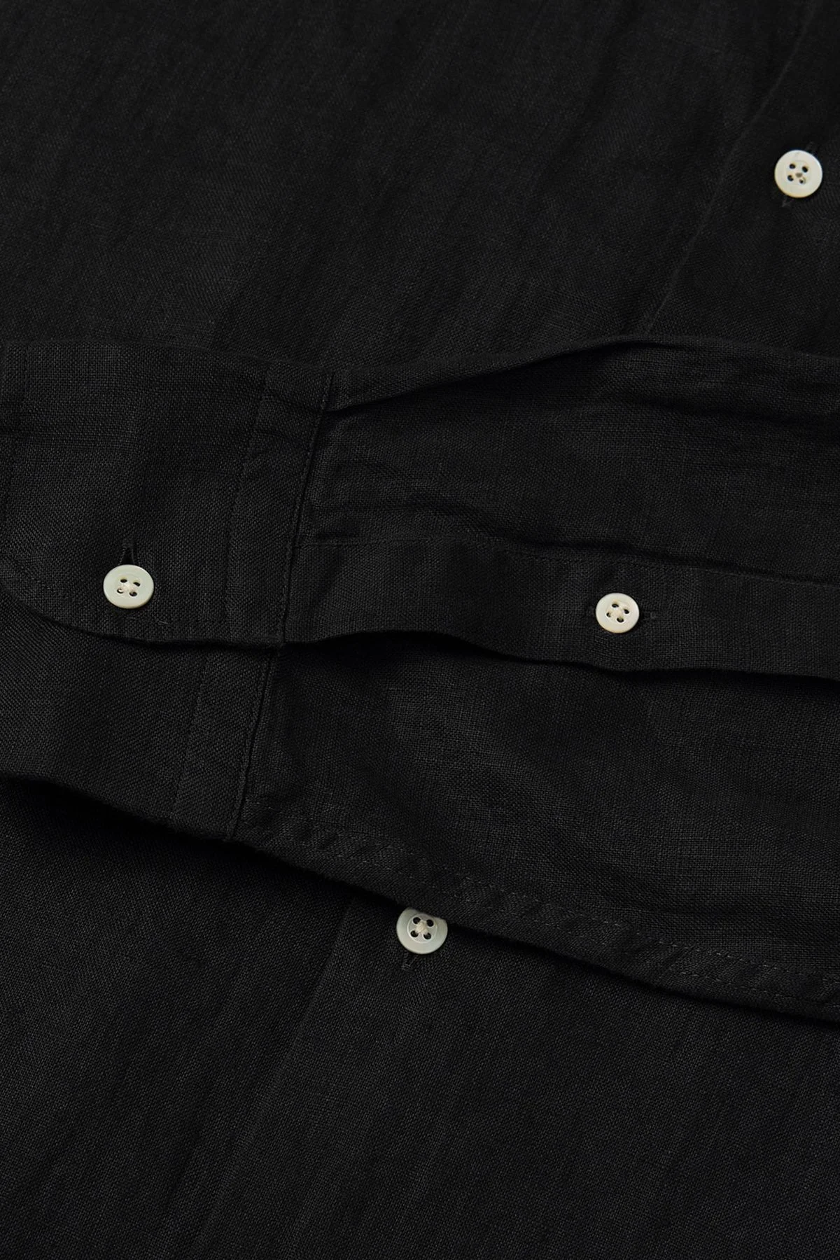 Bluemint Luca % 100 Keten Comfort Fit Erkek Gömlek BM24002092MS 111 SİYAH - 4