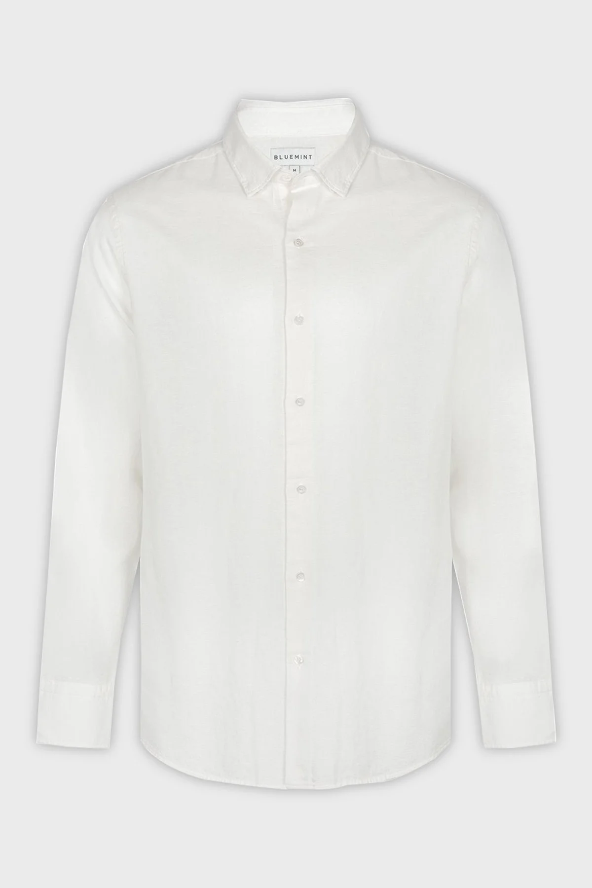 Bluemint Luca % 100 Keten Düğmeli Yaka Uzun Kollu Comfort Fit Erkek Gömlek BM23002092MS 112 BEYAZ - 2