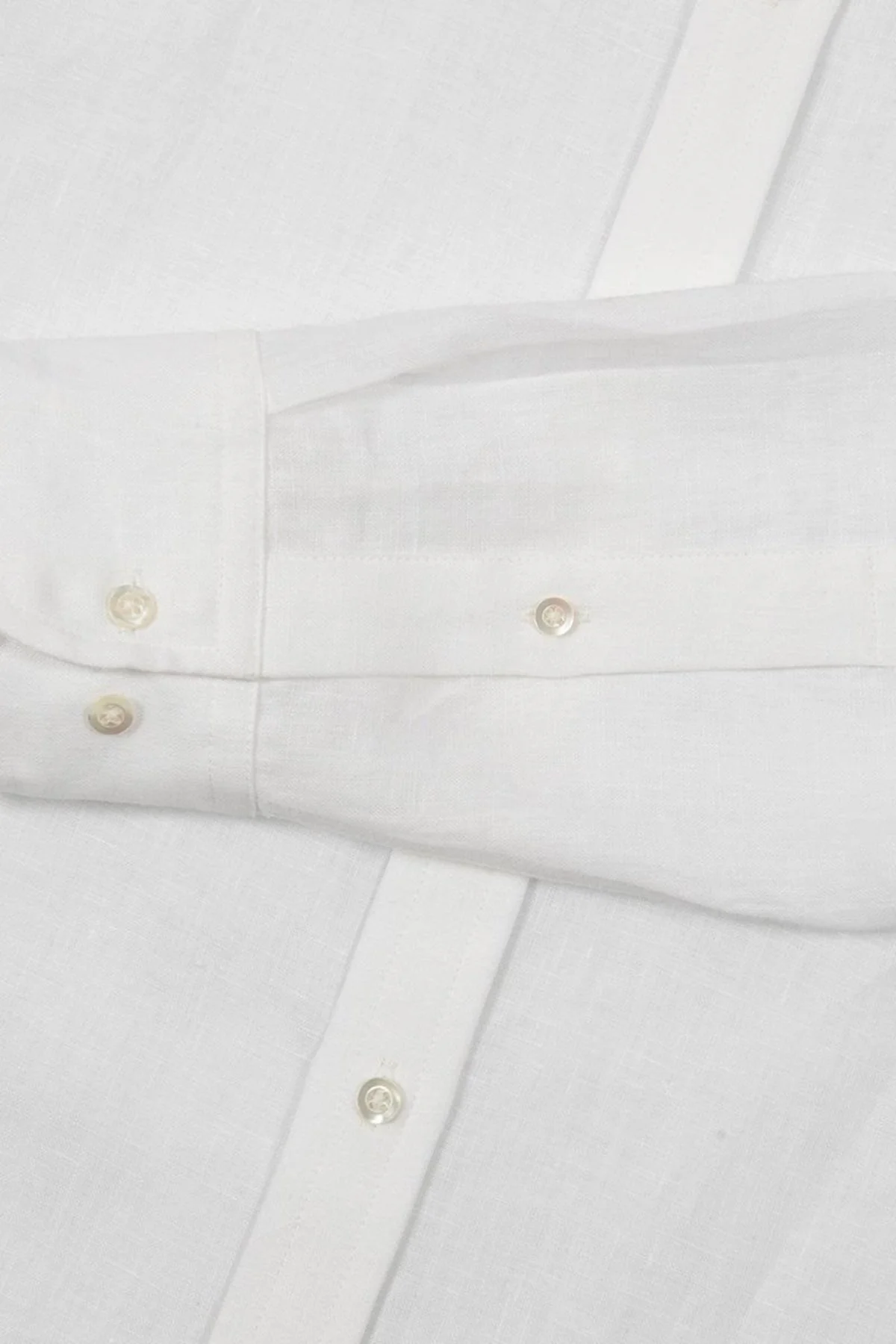 Bluemint Luca % 100 Keten Düğmeli Yaka Uzun Kollu Comfort Fit Erkek Gömlek BM23002092MS 112 BEYAZ - 3