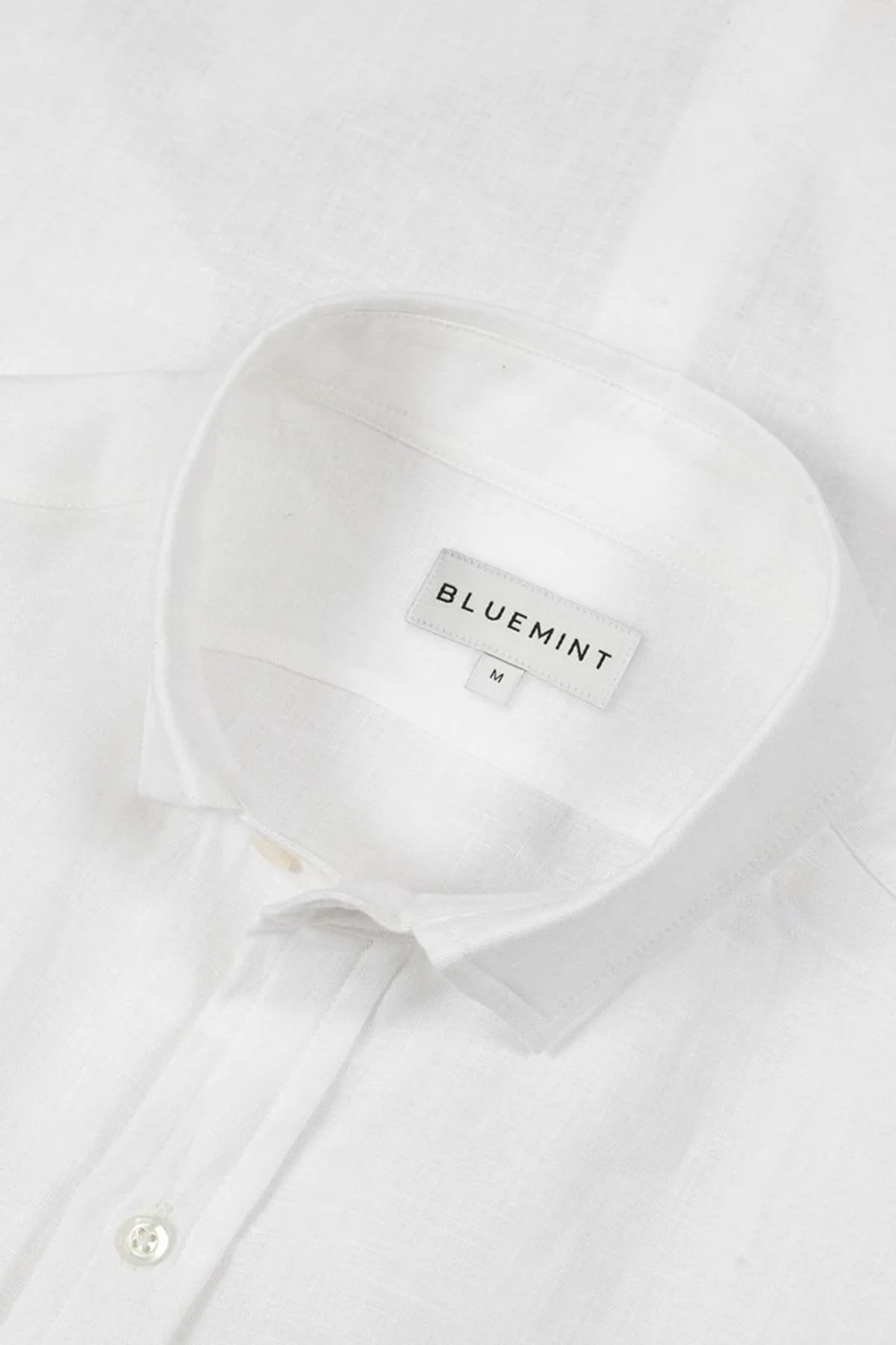 Bluemint Luca % 100 Keten Düğmeli Yaka Uzun Kollu Comfort Fit Erkek Gömlek BM23002092MS 112 BEYAZ - 4