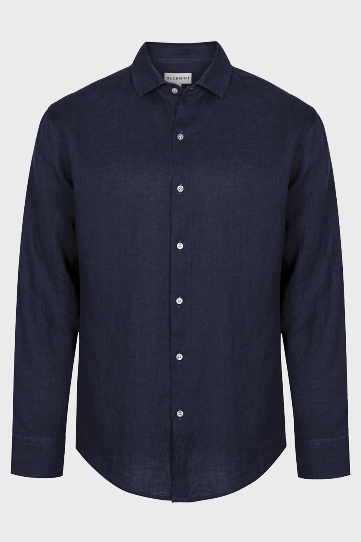 Bluemint Luca % 100 Keten Düğmeli Yaka Uzun Kollu Comfort Fit Erkek Gömlek BM23002092MS 155 LACİVERT - 2