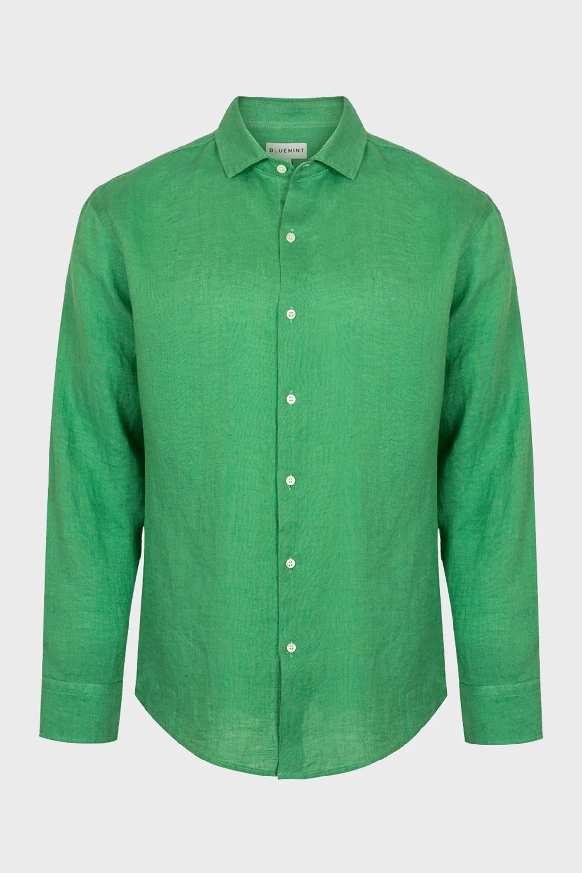 Bluemint Luca % 100 Keten Düğmeli Yaka Uzun Kollu Comfort Fit Erkek Gömlek BM23002092MS 938 YEŞİL - 2