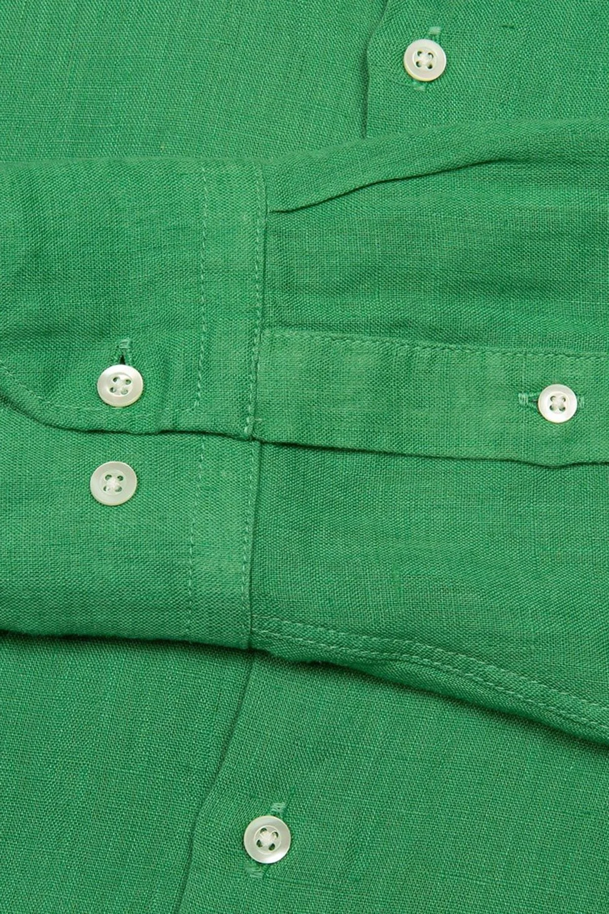 Bluemint Luca % 100 Keten Düğmeli Yaka Uzun Kollu Comfort Fit Erkek Gömlek BM23002092MS 938 YEŞİL - 3