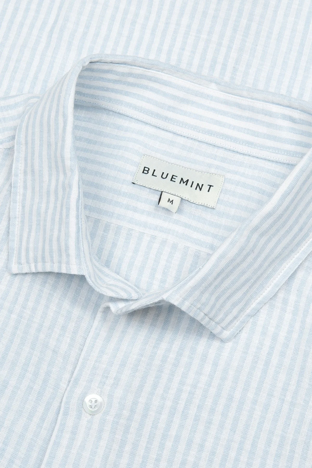 Bluemint Luca Pamuk ve Keten Karışımlı Fitted Erkek Gömlek BM24002292MS 197 MAVİ - 2