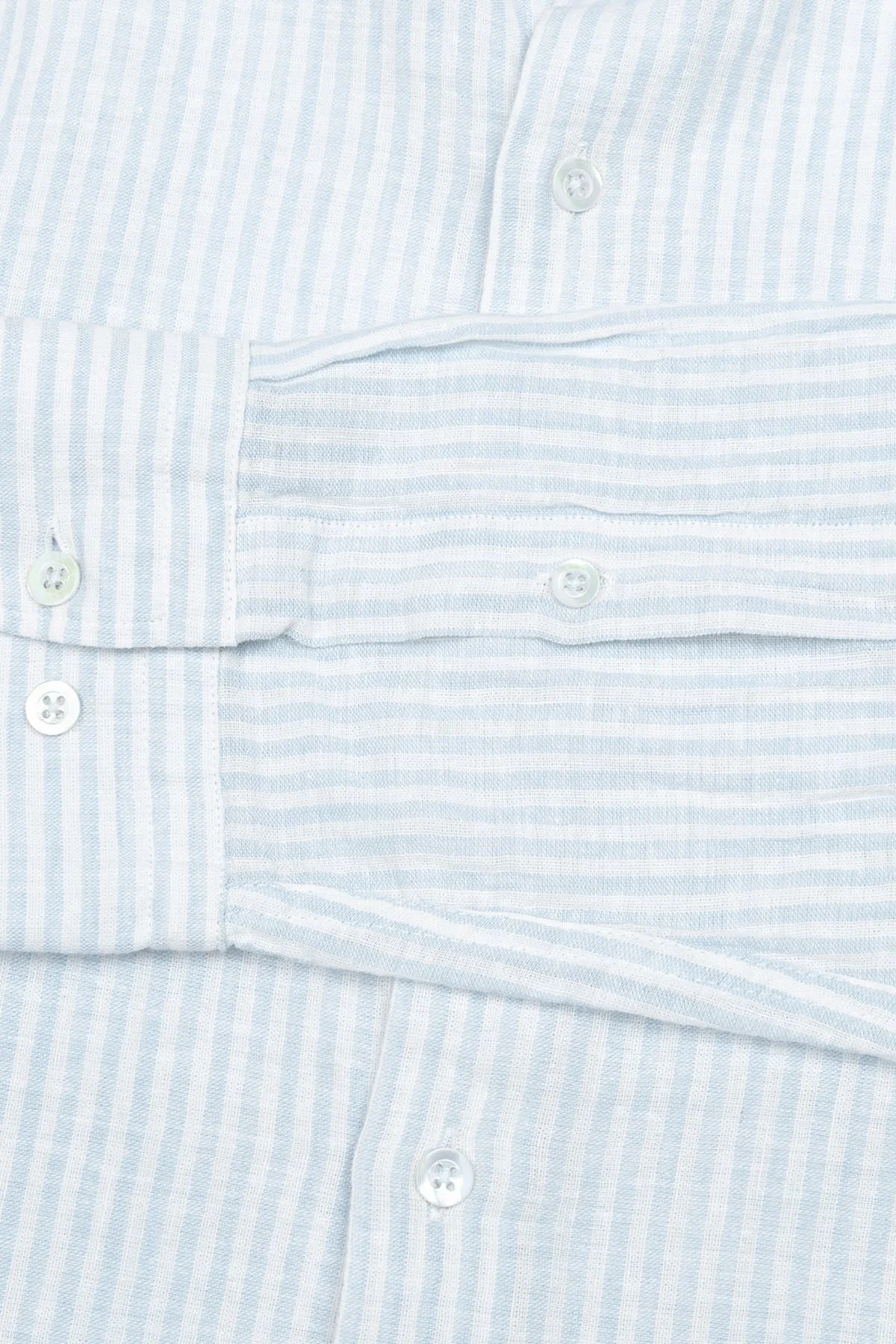 Bluemint Luca Pamuk ve Keten Karışımlı Fitted Erkek Gömlek BM24002292MS 197 MAVİ - 4