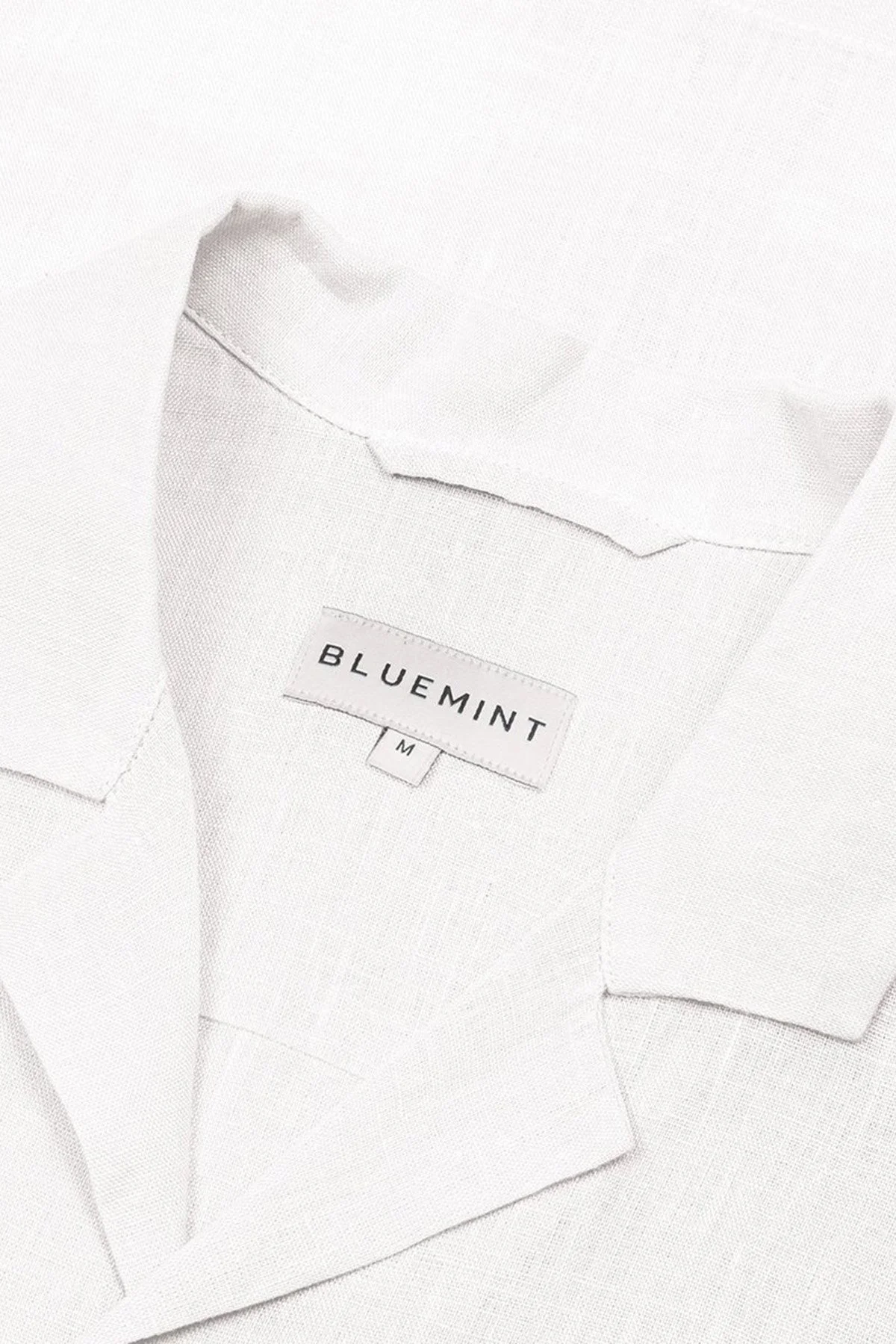 Bluemint Mars % 100 Keten Apaş Yaka Kısa Kollu Comfort Fit Erkek Gömlek BM23002107MS 112 BEYAZ - 3