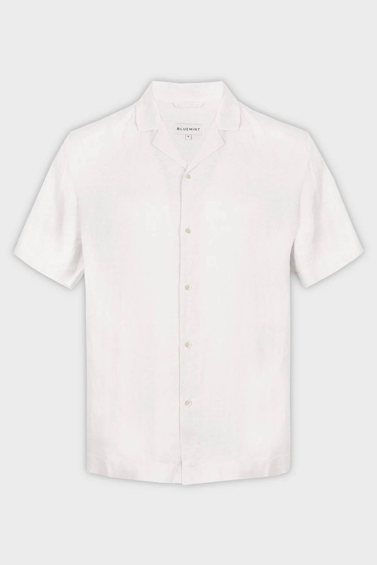 Bluemint Mars % 100 Keten Apaş Yaka Kısa Kollu Comfort Fit Erkek Gömlek BM23002107MS 112 BEYAZ - 4
