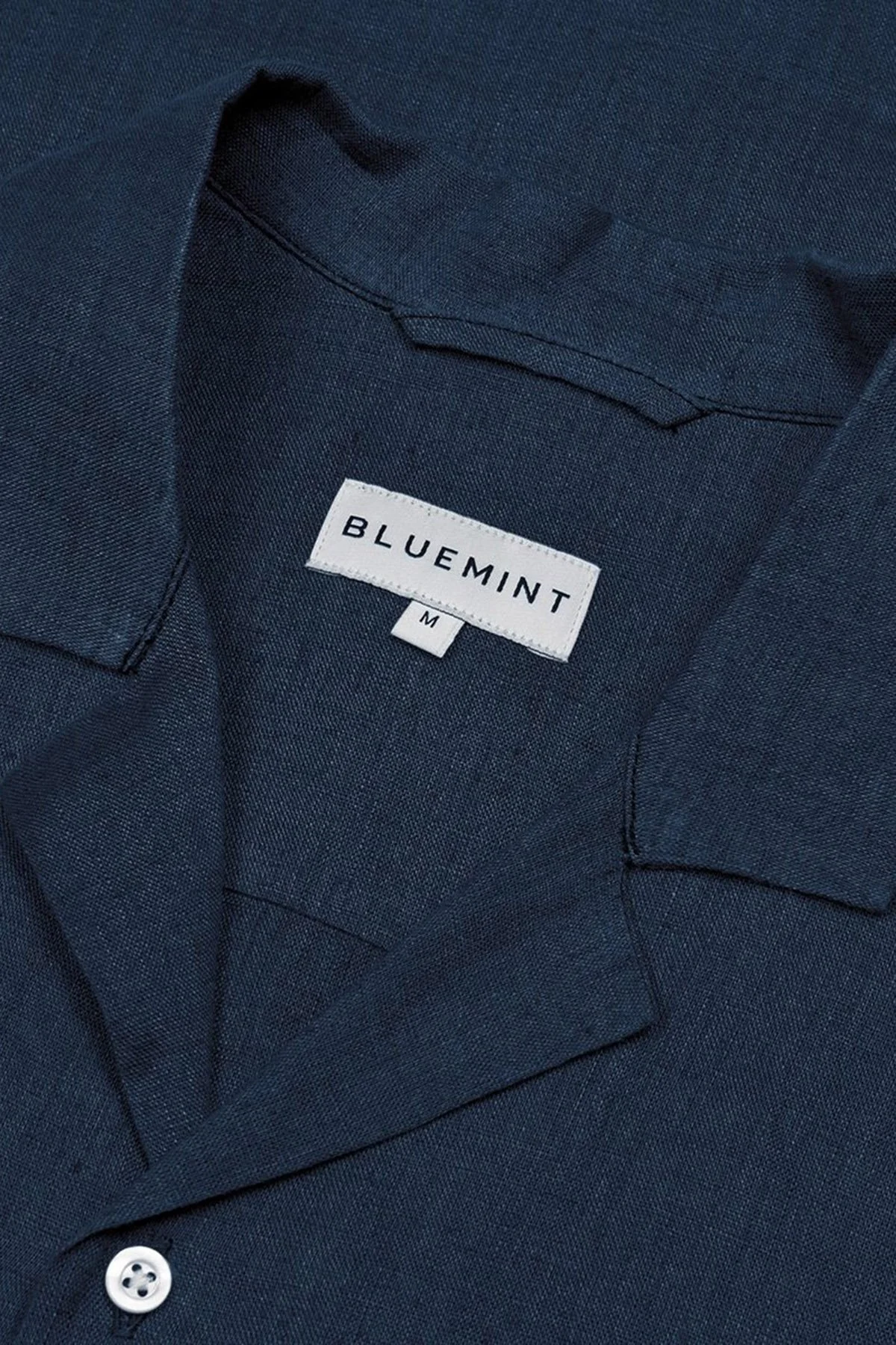 Bluemint Mars % 100 Keten Apaş Yaka Kısa Kollu Comfort Fit Erkek Gömlek BM23002107MS 155 LACİVERT - 2