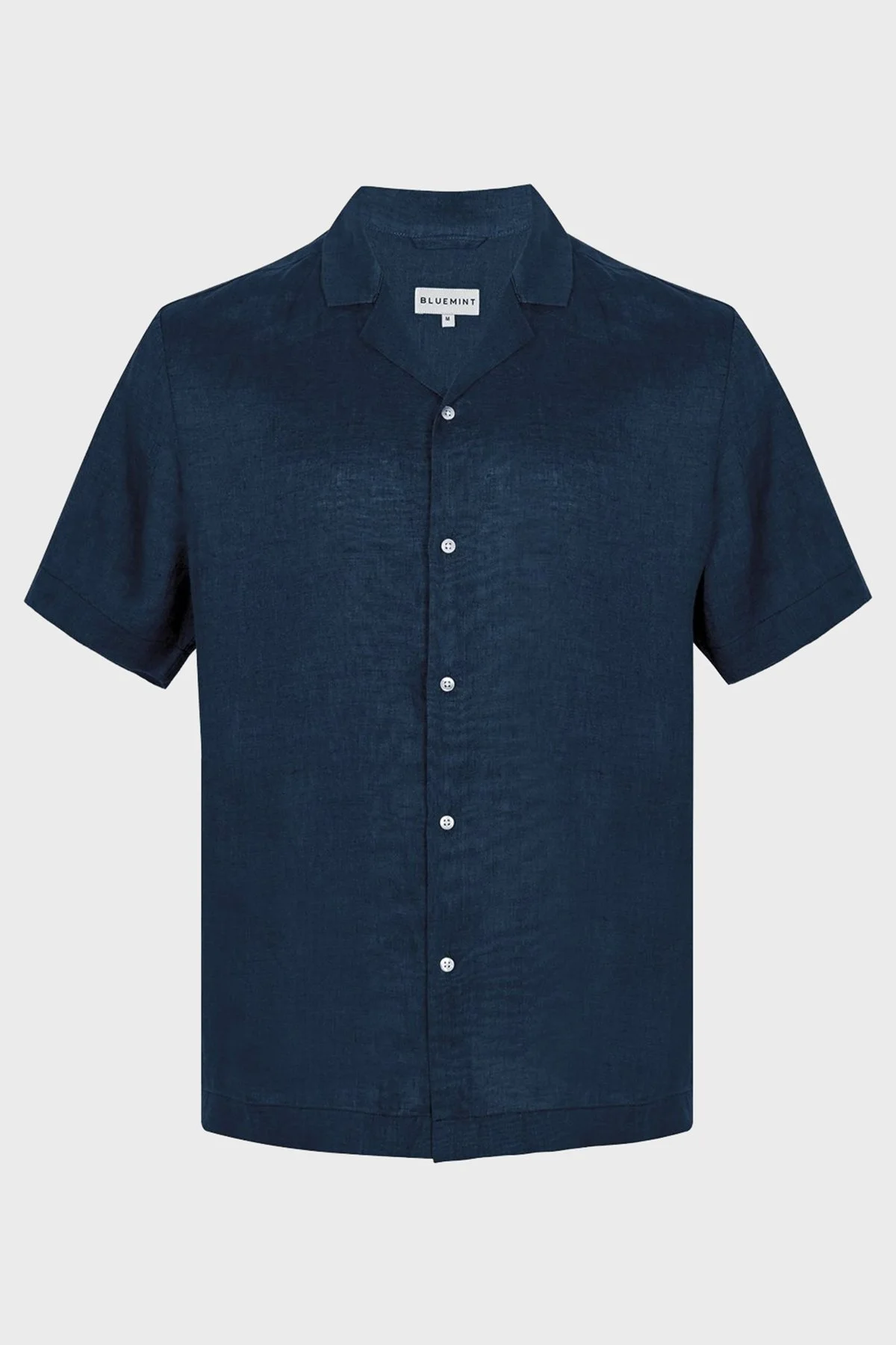 Bluemint Mars % 100 Keten Apaş Yaka Kısa Kollu Comfort Fit Erkek Gömlek BM23002107MS 155 LACİVERT - 3