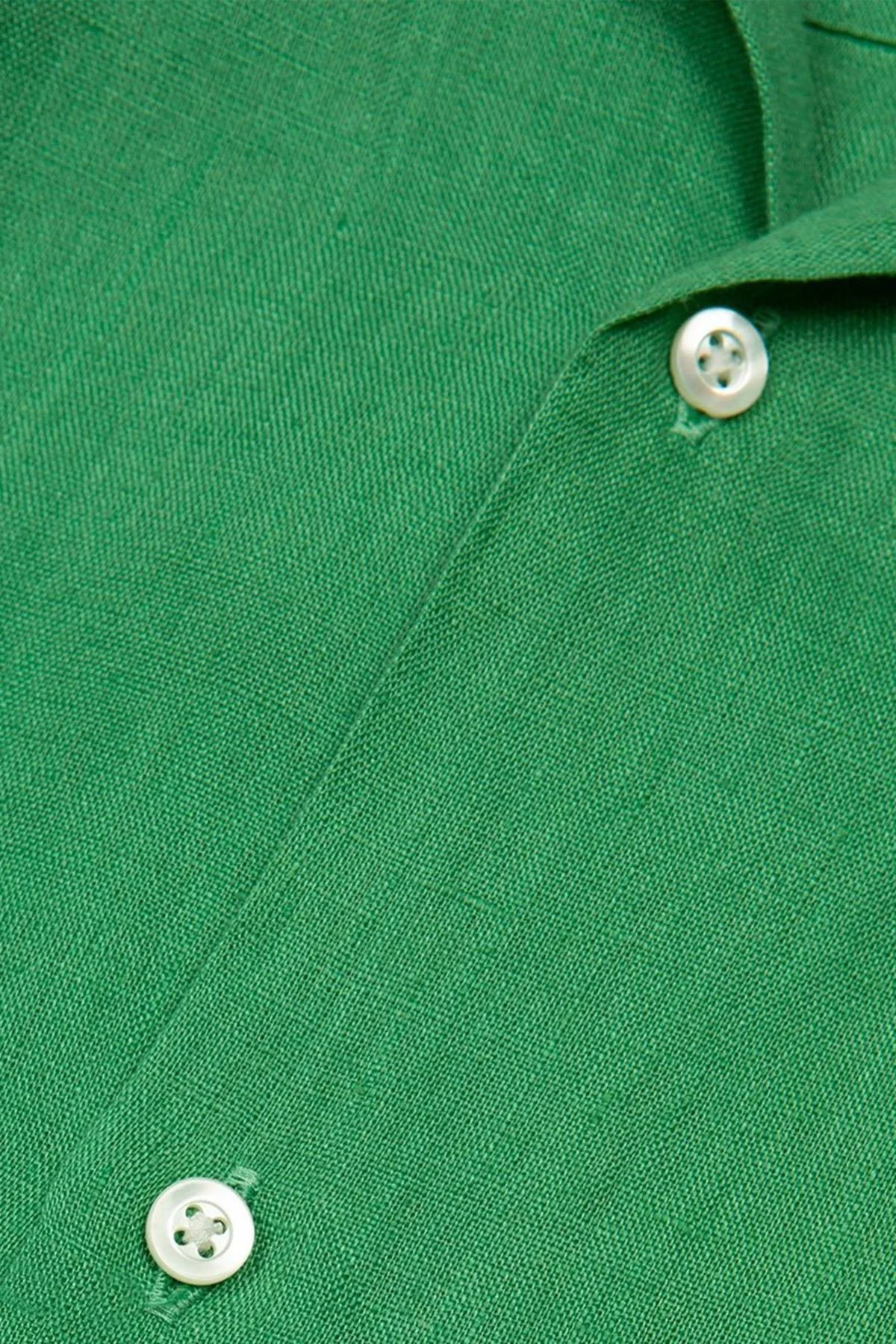 Bluemint Mars % 100 Keten Apaş Yaka Kısa Kollu Comfort Fit Erkek Gömlek BM23002107MS 938 YEŞİL - 2