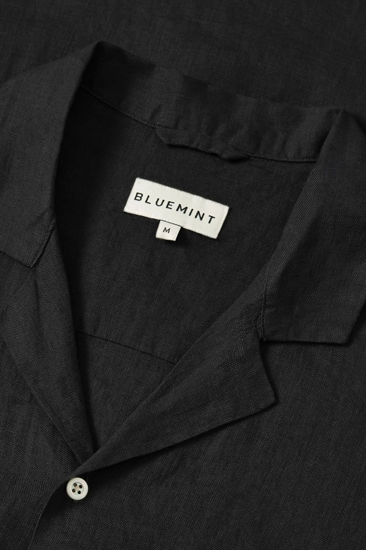 Bluemint Mars % 100 Keten Comfort Fit Kısa Kollu Erkek Gömlek BM24002107MS 111 SİYAH - 2