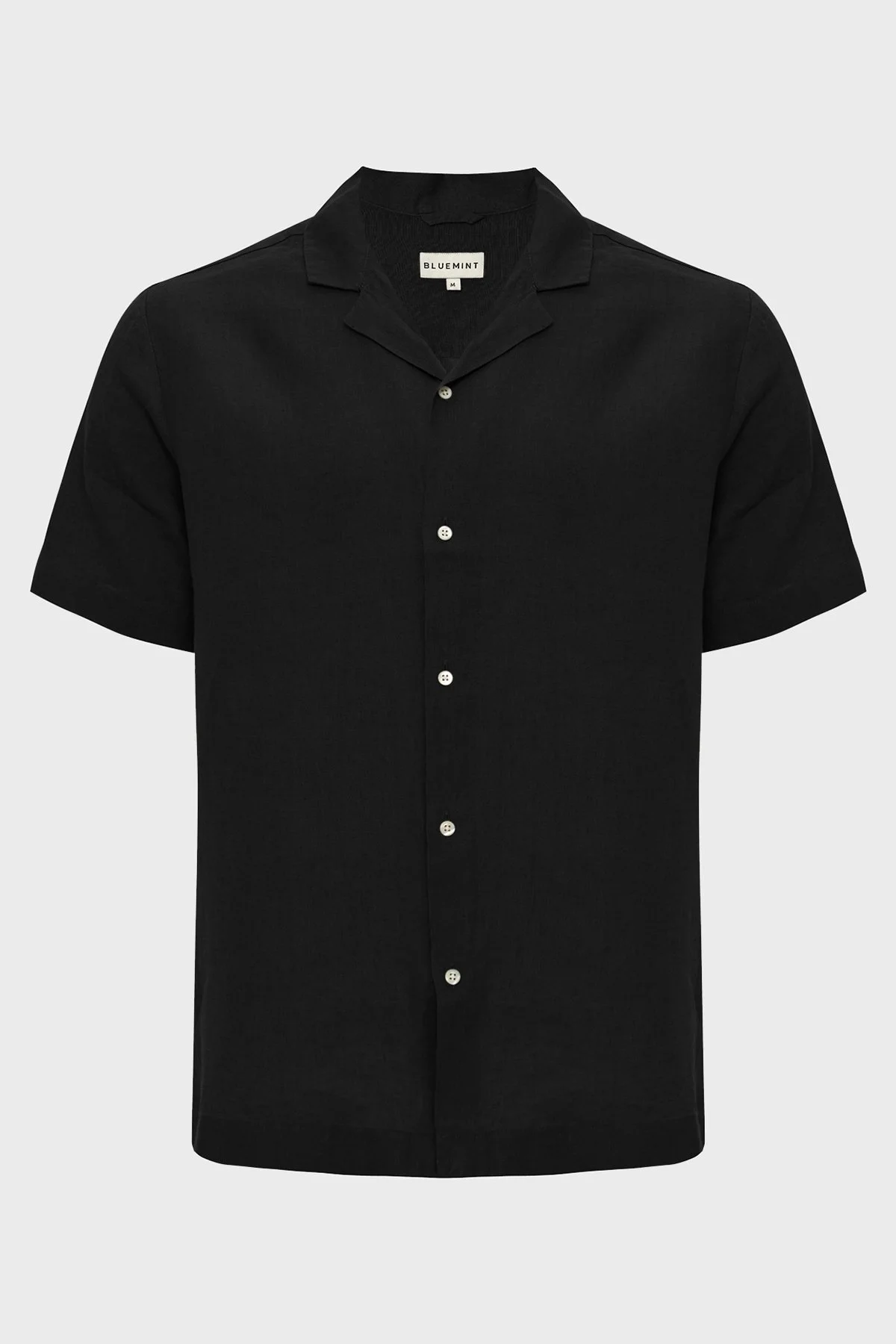 Bluemint Mars % 100 Keten Comfort Fit Kısa Kollu Erkek Gömlek BM24002107MS 111 SİYAH - 3