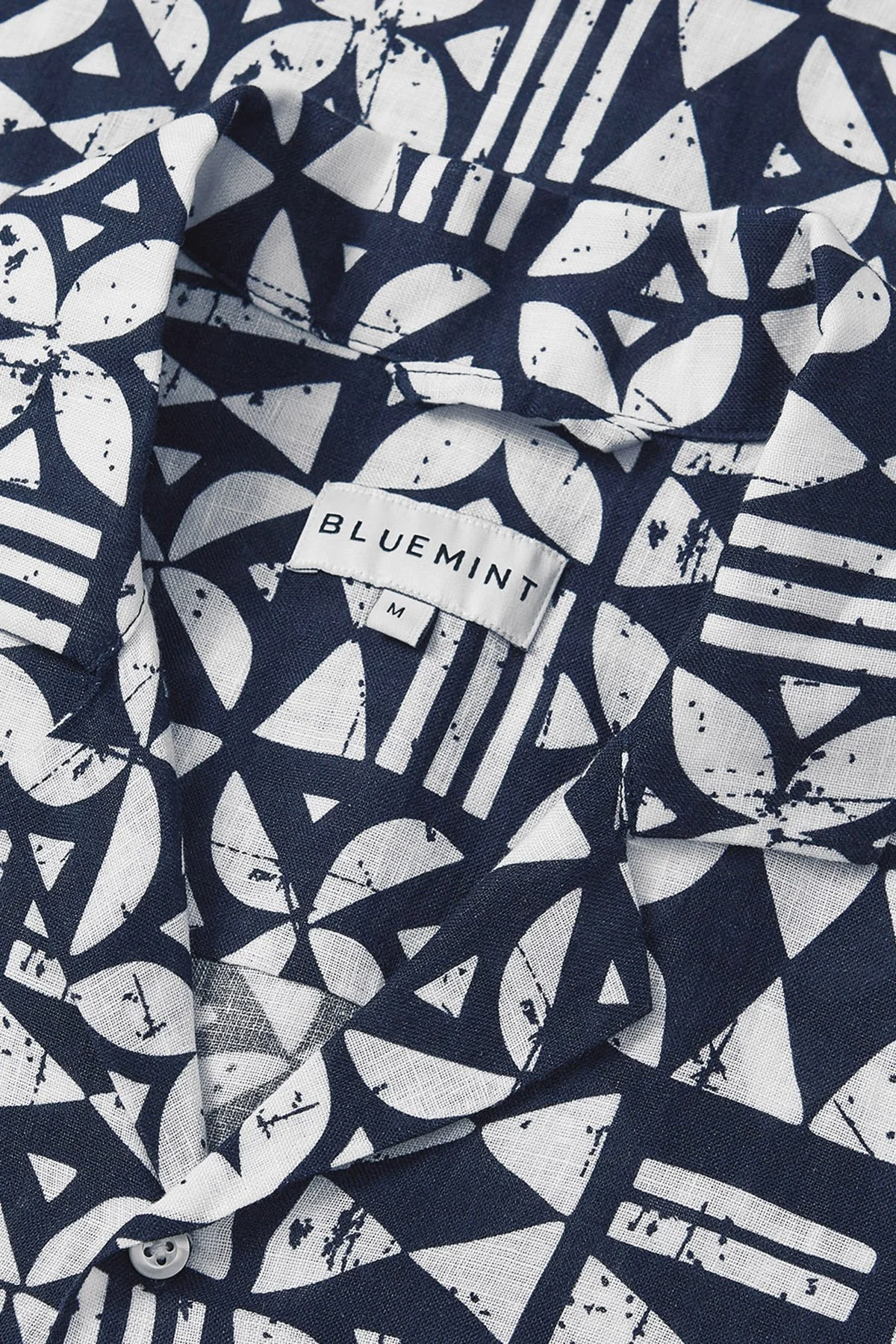 Bluemint Mars % 100 Keten Comfort Fit Kısa Kollu Erkek Gömlek BM24002135MS 1011 BEYAZ-LACİVERT - 2