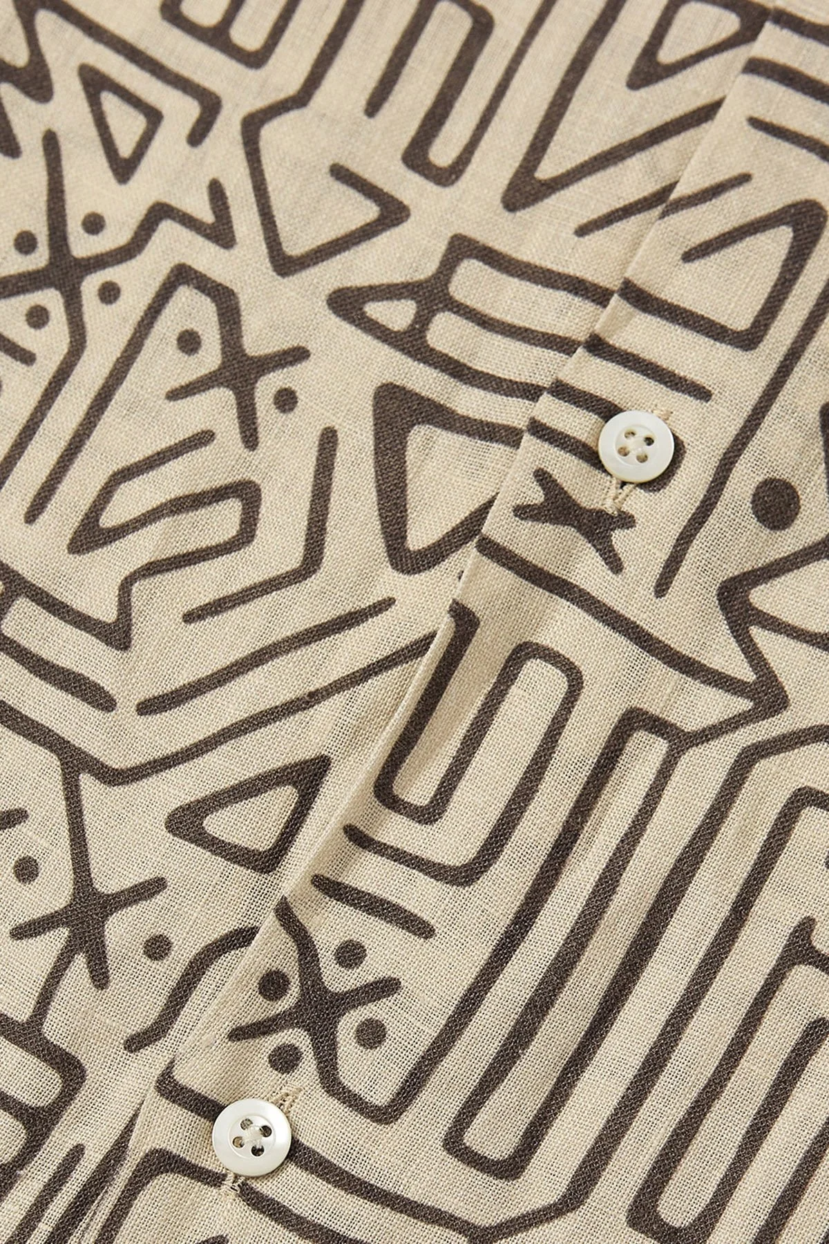 Bluemint Mars % 100 Keten Comfort Fit Kısa Kollu Erkek Gömlek BM24002135MS 1014 BEJ - 4