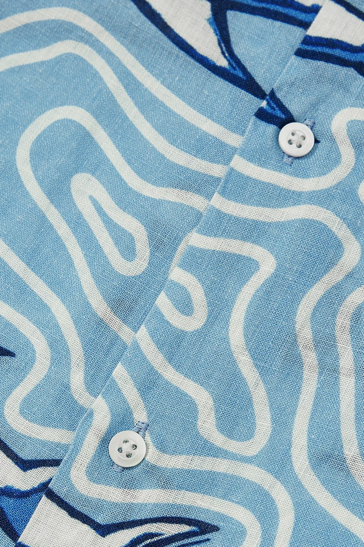 Bluemint Mars % 100 Keten Comfort Fit Kısa Kollu Erkek Gömlek BM24002135MS 1061 MAVİ - 4