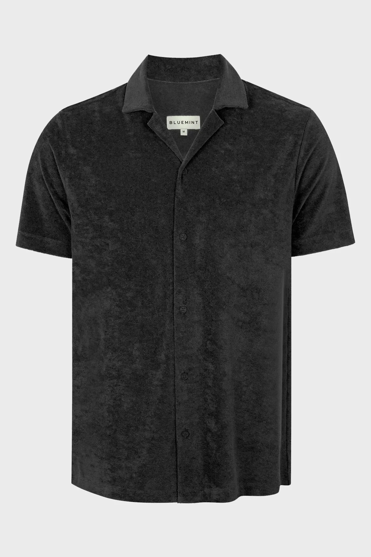 Bluemint Mars Havlu Pamuklu Comfort Fit Kısa Kollu Erkek Gömlek BM24002254MS 111 SİYAH - 1