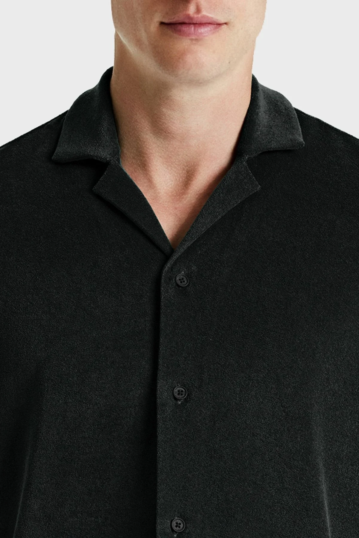 Bluemint Mars Havlu Pamuklu Comfort Fit Kısa Kollu Erkek Gömlek BM24002254MS 111 SİYAH - 2