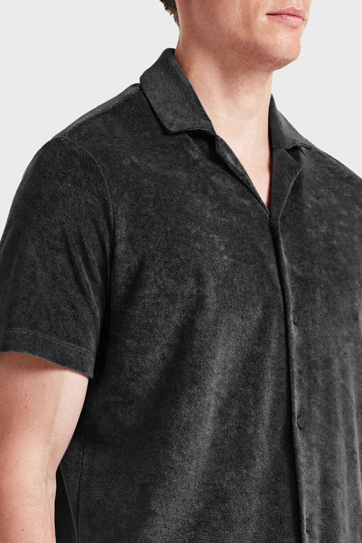 Bluemint Mars Havlu Pamuklu Comfort Fit Kısa Kollu Erkek Gömlek BM24002254MS 111 SİYAH - 3