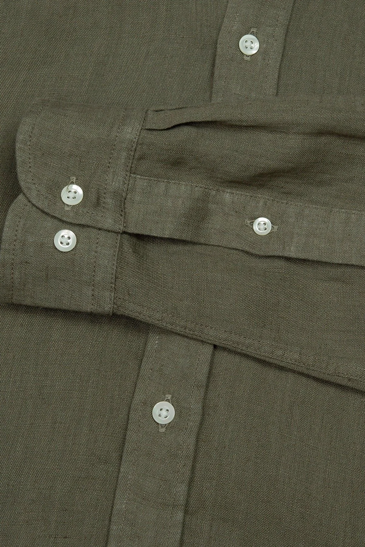 Bluemint Martin % 100 Keten Comfort Fit Erkek Gömlek BM24002003MS 1015 HAKİ - 4