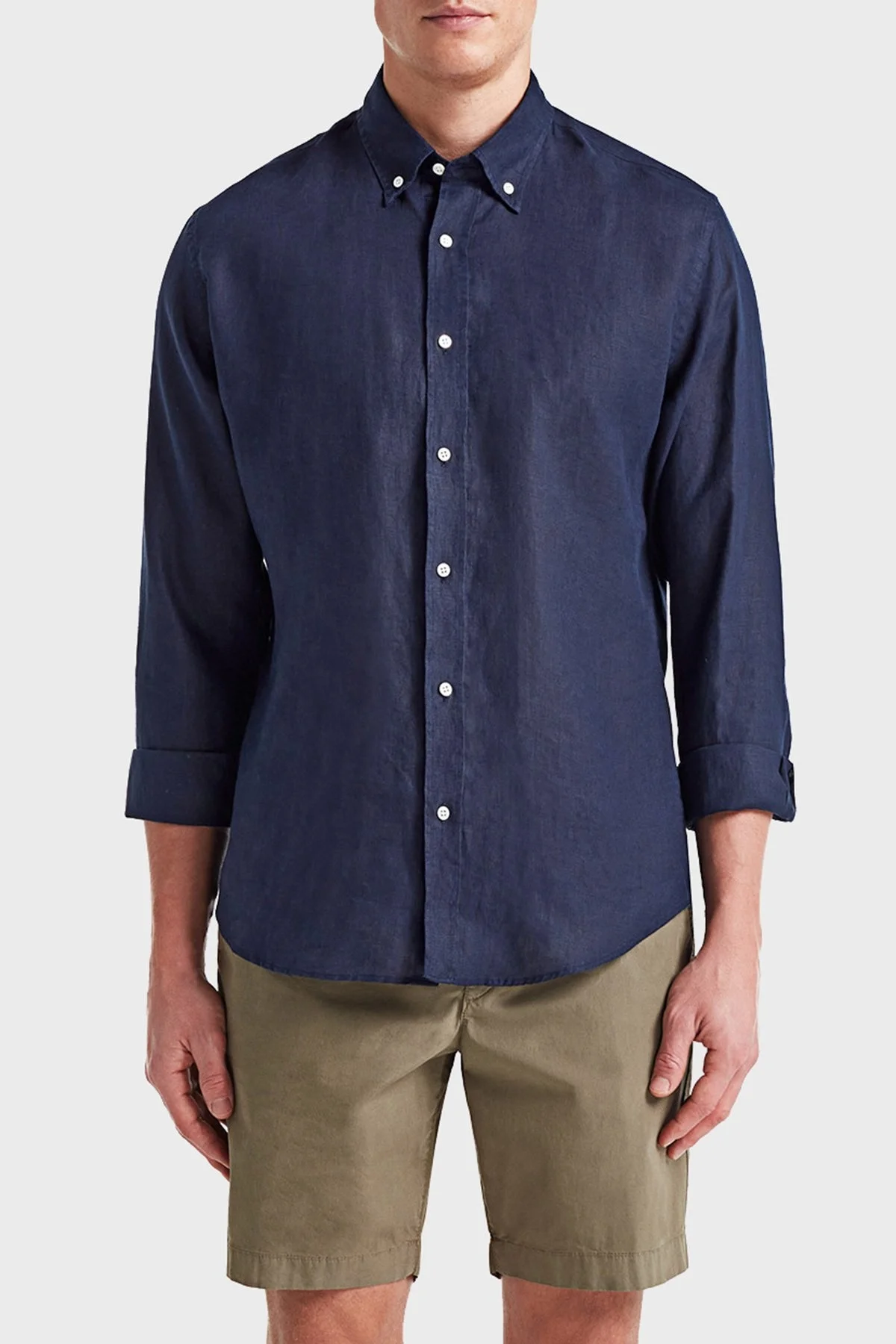 Bluemint Martin % 100 Keten Comfort Fit Erkek Gömlek BM24002003MS 313 İNDİGO - 5