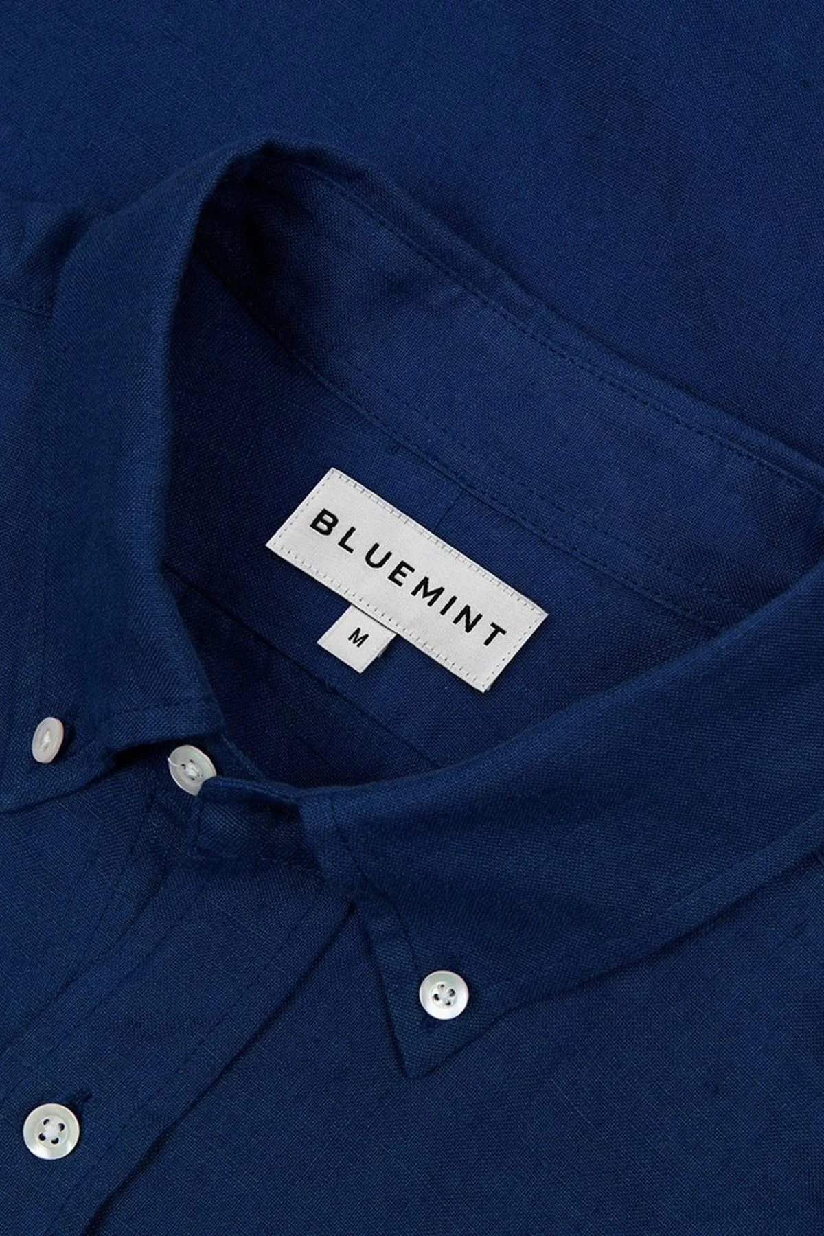 Bluemint Martin % 100 Keten Düğmeli Yaka Uzun Kollu Comfort Fit Erkek Gömlek BM23002003MS 313 LACİVERT - 2