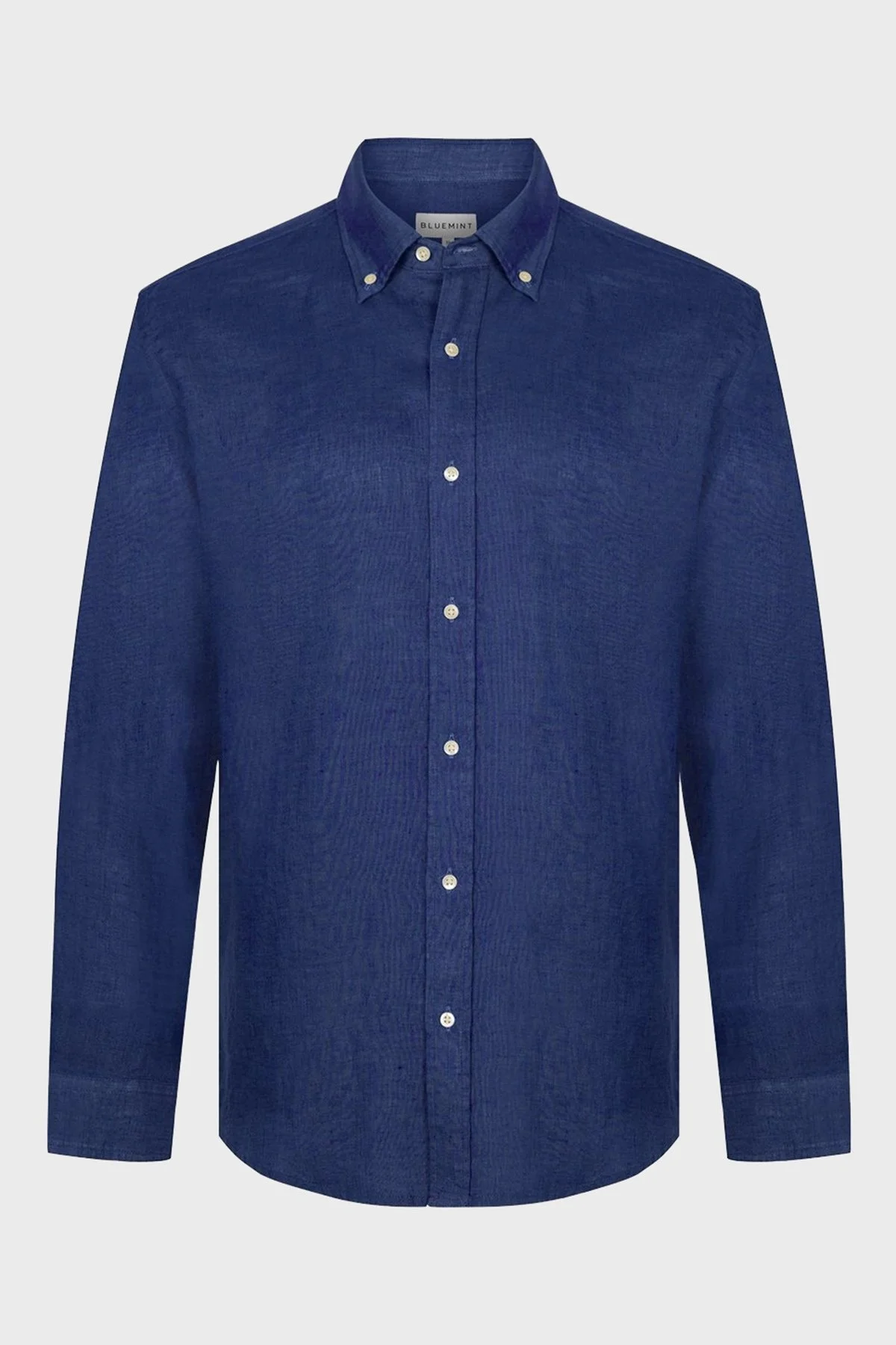 Bluemint Martin % 100 Keten Düğmeli Yaka Uzun Kollu Comfort Fit Erkek Gömlek BM23002003MS 313 LACİVERT - 3