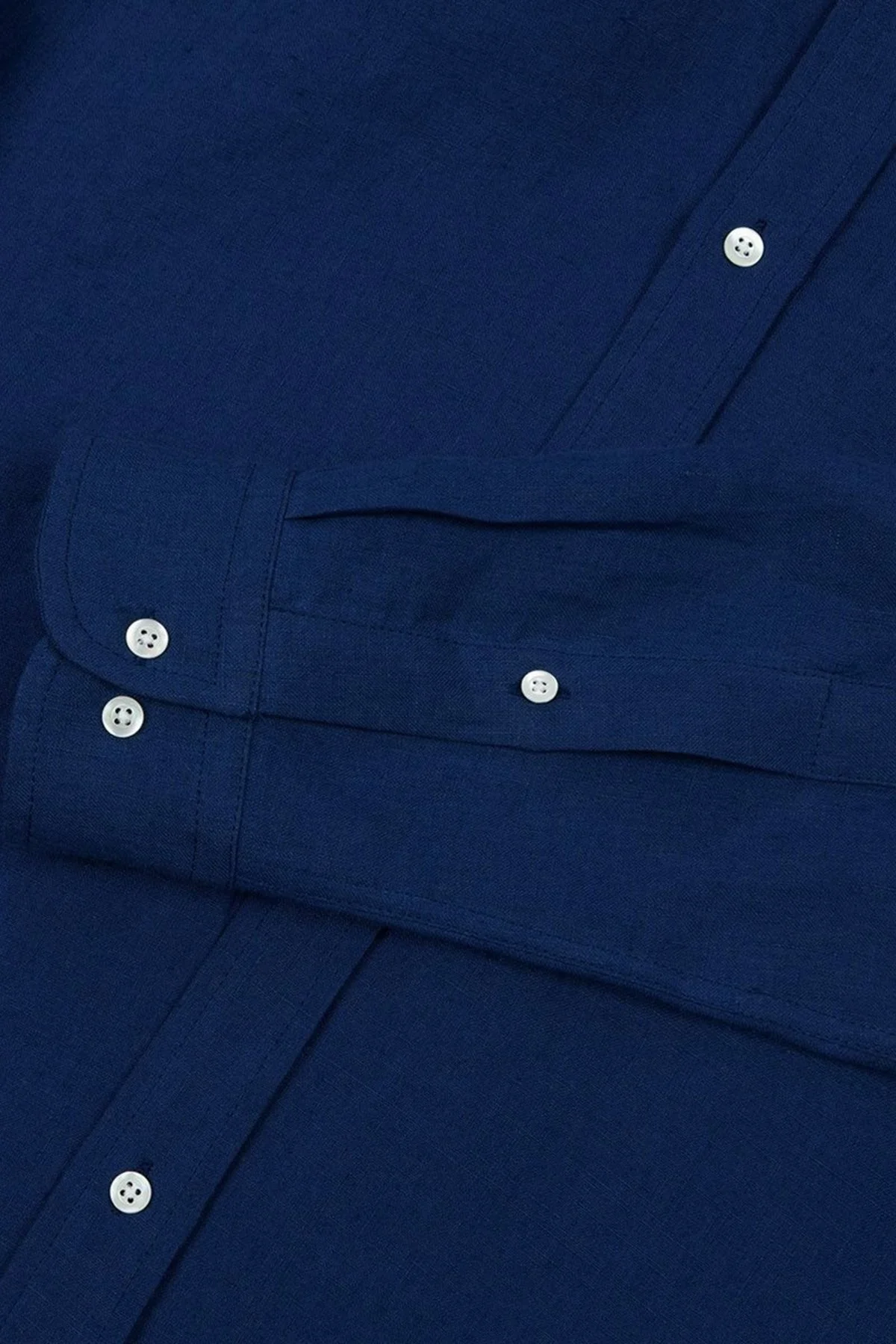 Bluemint Martin % 100 Keten Düğmeli Yaka Uzun Kollu Comfort Fit Erkek Gömlek BM23002003MS 313 LACİVERT - 4