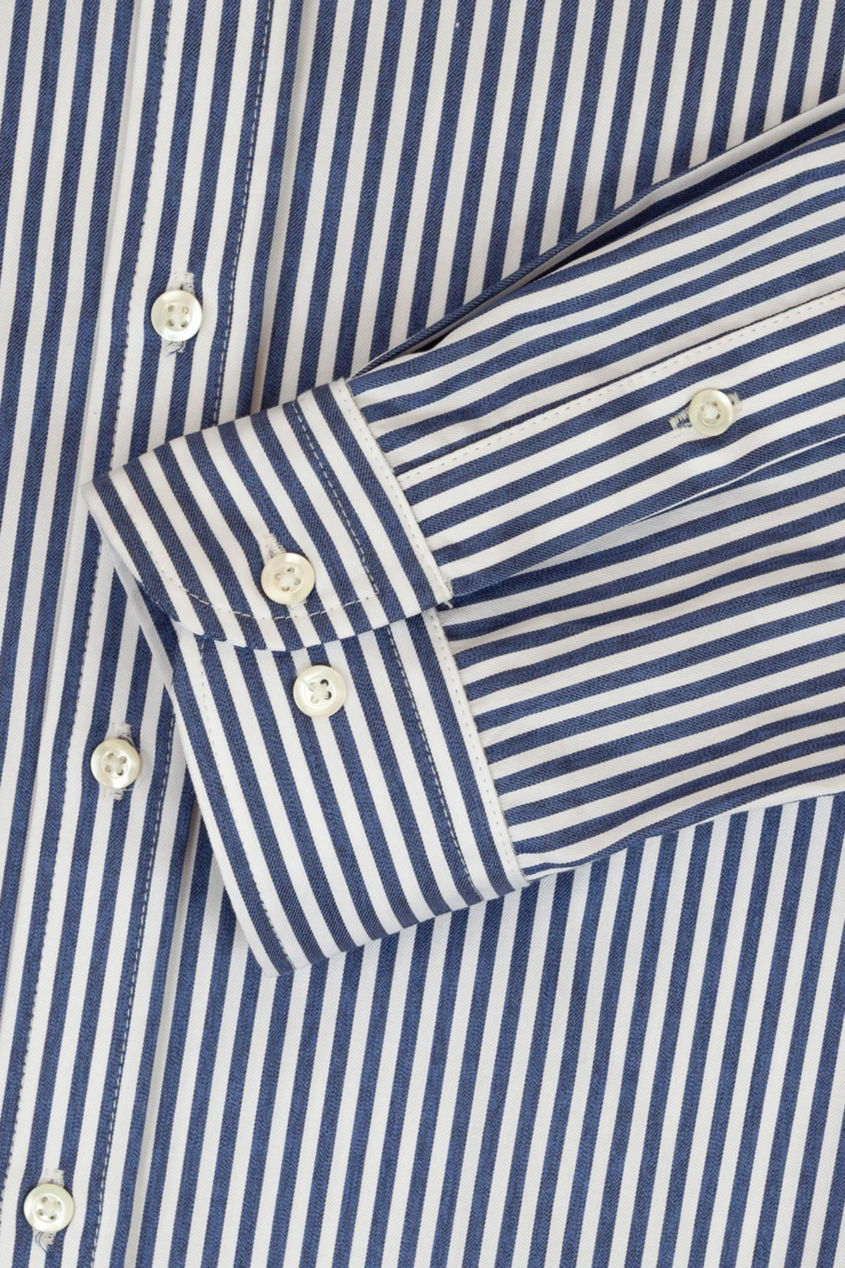 Bluemint Miles Çizgili % 100 Pamuk Regular Fit Düğmeli Yaka Erkek Gömlek BM25002704MW 274 LACİVERT - 3