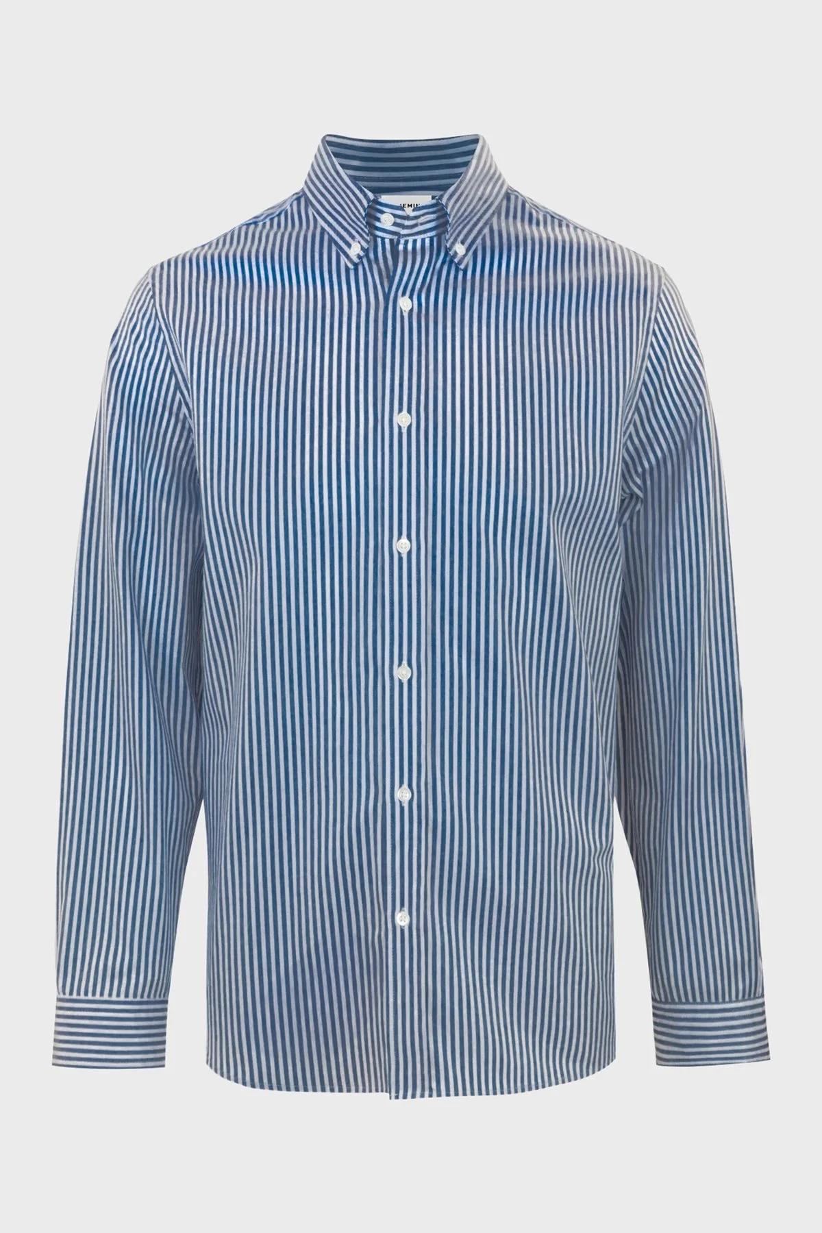 Bluemint Miles Çizgili % 100 Pamuk Regular Fit Düğmeli Yaka Erkek Gömlek BM25002704MW 274 LACİVERT - 4
