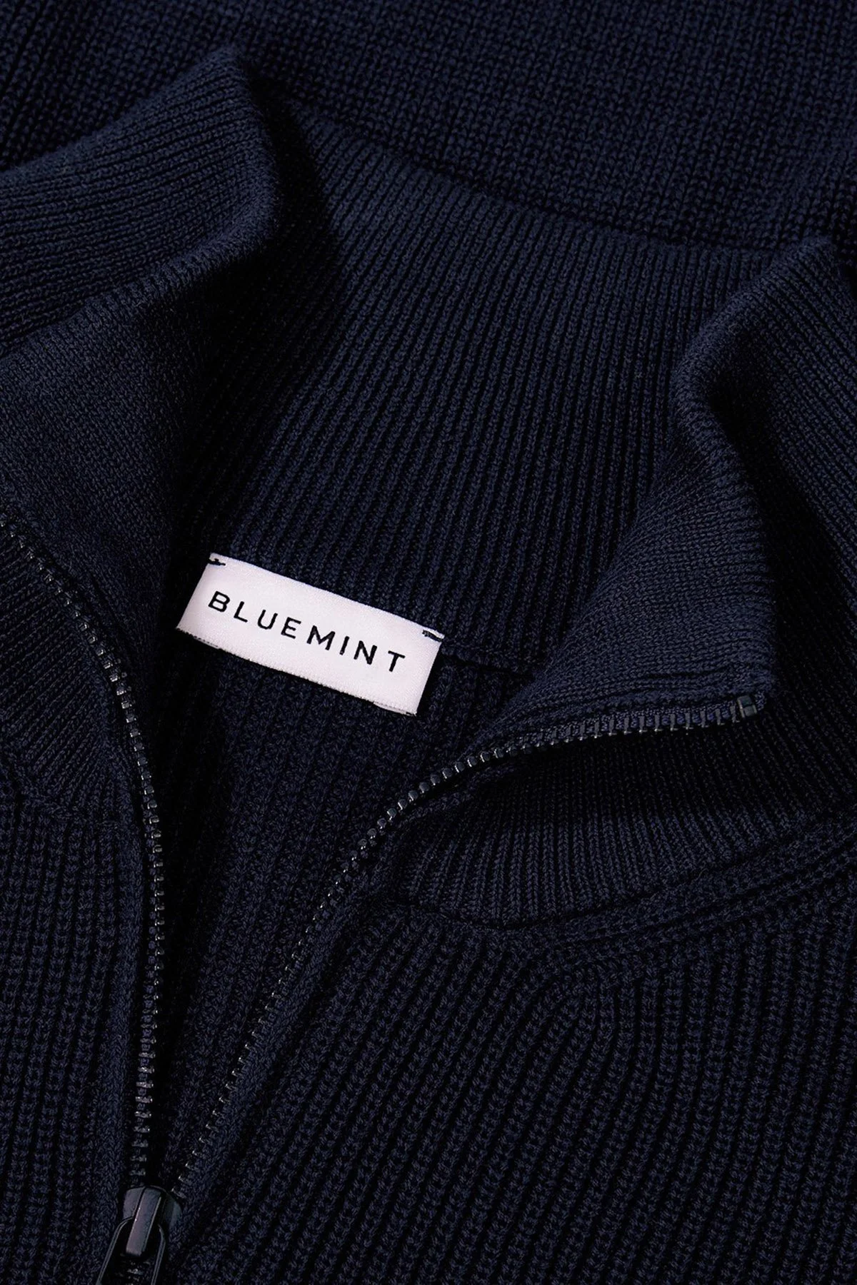 Bluemint Nelson % 100 Pamuk Relaxed Fit Yarım Fermuarlı Dik Yaka Erkek Kazak BM25020347MW 155 LACİVERT - 3