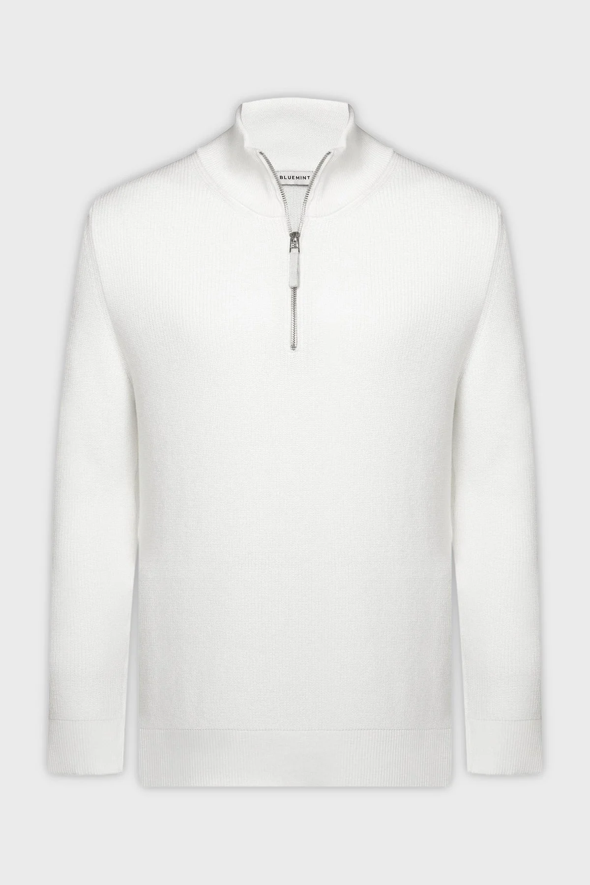 Bluemint Nelson % 100 Pamuk Relaxed Fit Yarım Fermuarlı Dik Yaka Erkek Kazak BM25020347MW 722 EKRU - 3