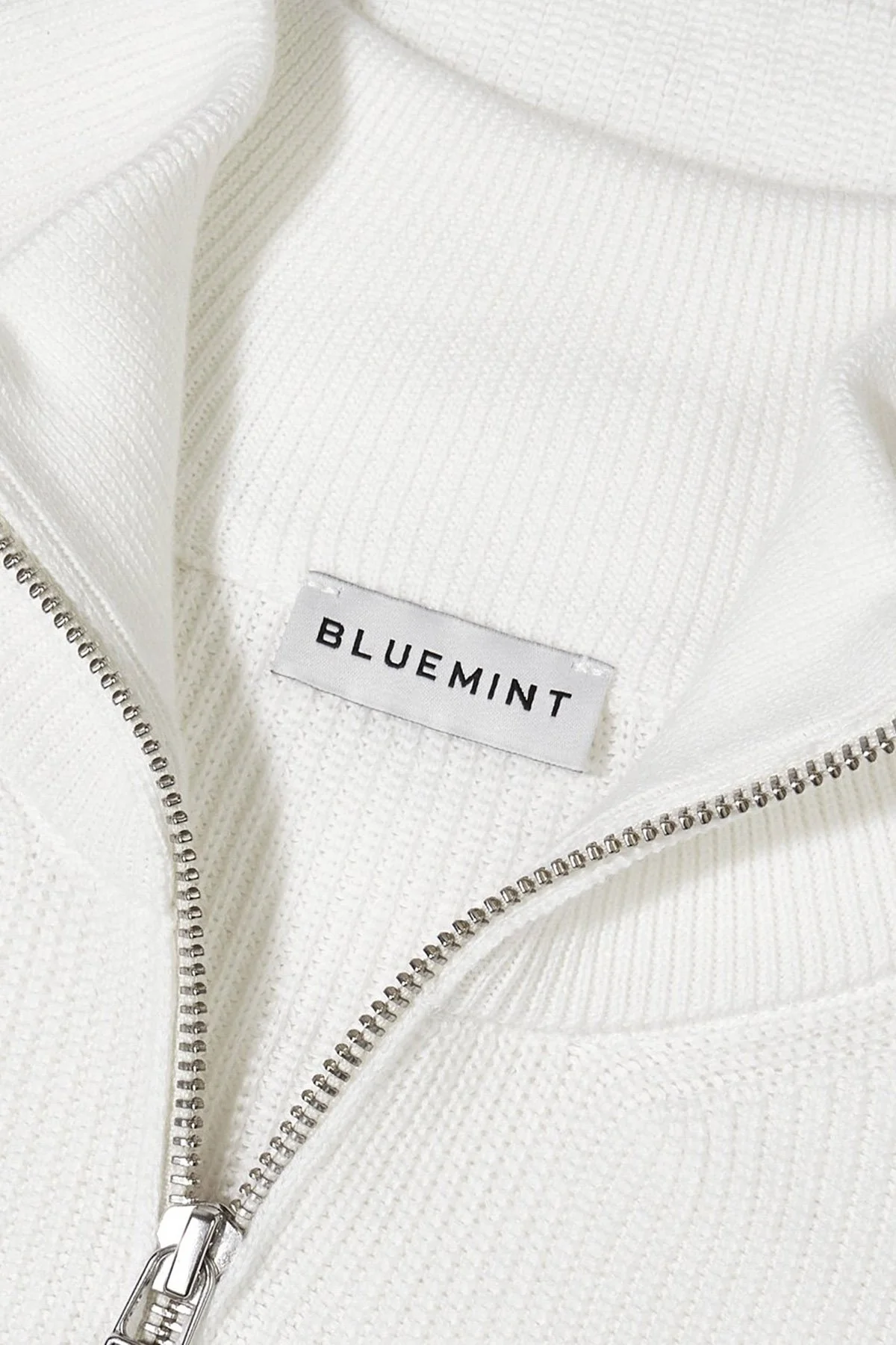 Bluemint Nelson % 100 Pamuk Relaxed Fit Yarım Fermuarlı Dik Yaka Erkek Kazak BM25020347MW 722 EKRU - 4