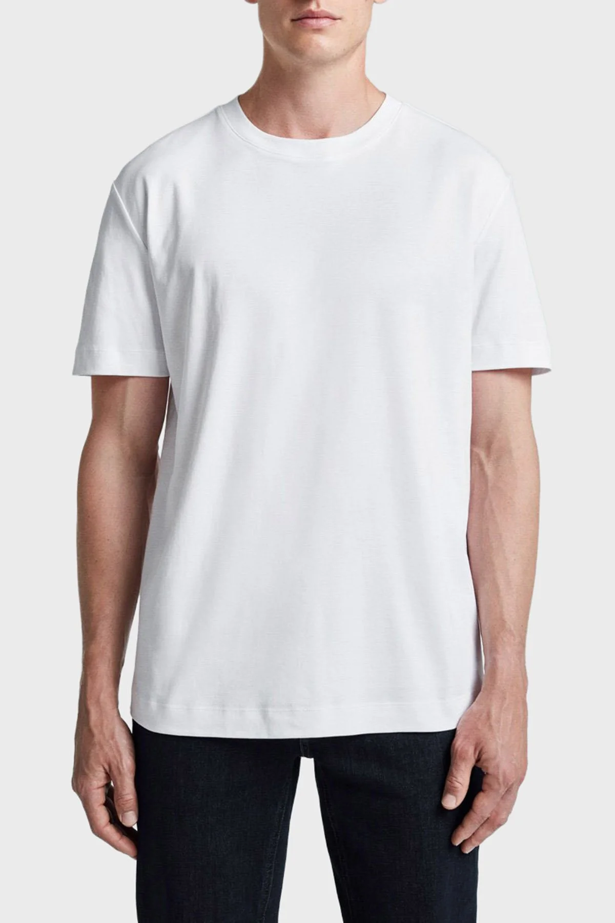 Bluemint Nolan % 100 Pamuk Relaxed Fit Bisiklet Yaka Erkek T Shirt BM25001479MS 112 BEYAZ - 1