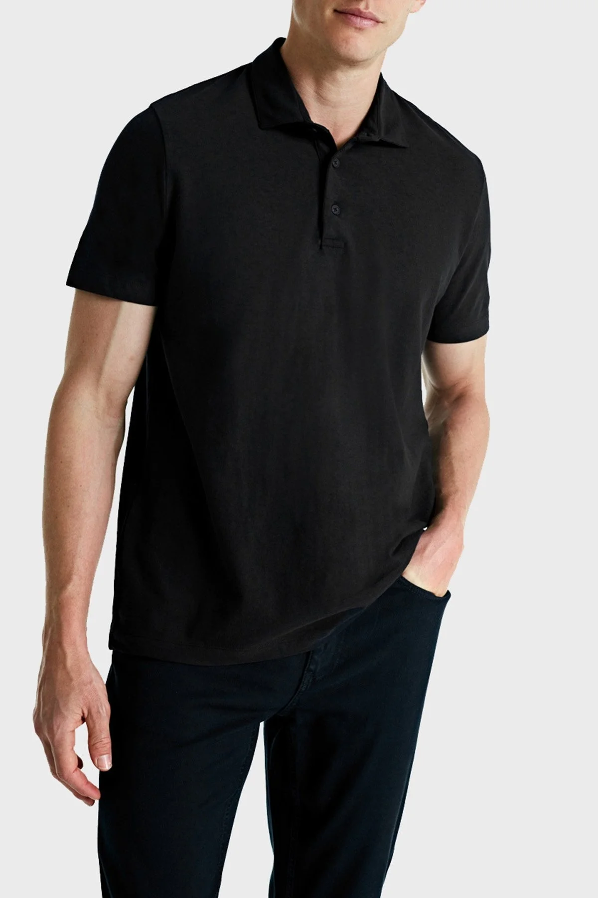 Bluemint Pamuklu Comfort Fit Düğmeli Erkek Polo Yaka T Shirt BM25007304MS 111 SİYAH - 1