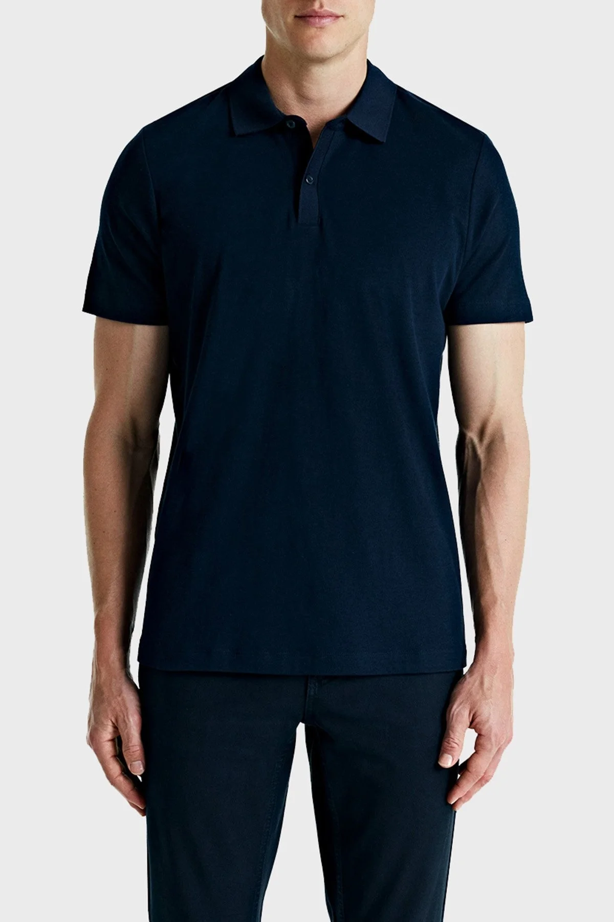 Bluemint Pamuklu Comfort Fit Düğmeli Erkek Polo Yaka T Shirt BM25007304MS 155 KOYU LACİVERT - 7