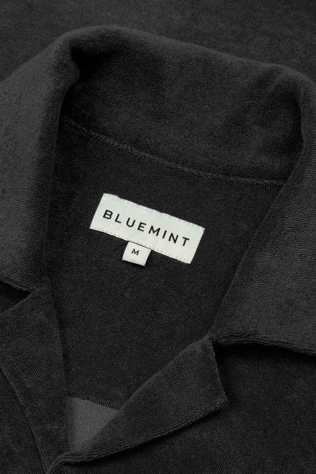 Bluemint Pamuklu Comfort Fit Kısa Kollu Havlu Kumaş Apaş Yaka Erkek Gömlek BM25002254MS 111 SİYAH - 3