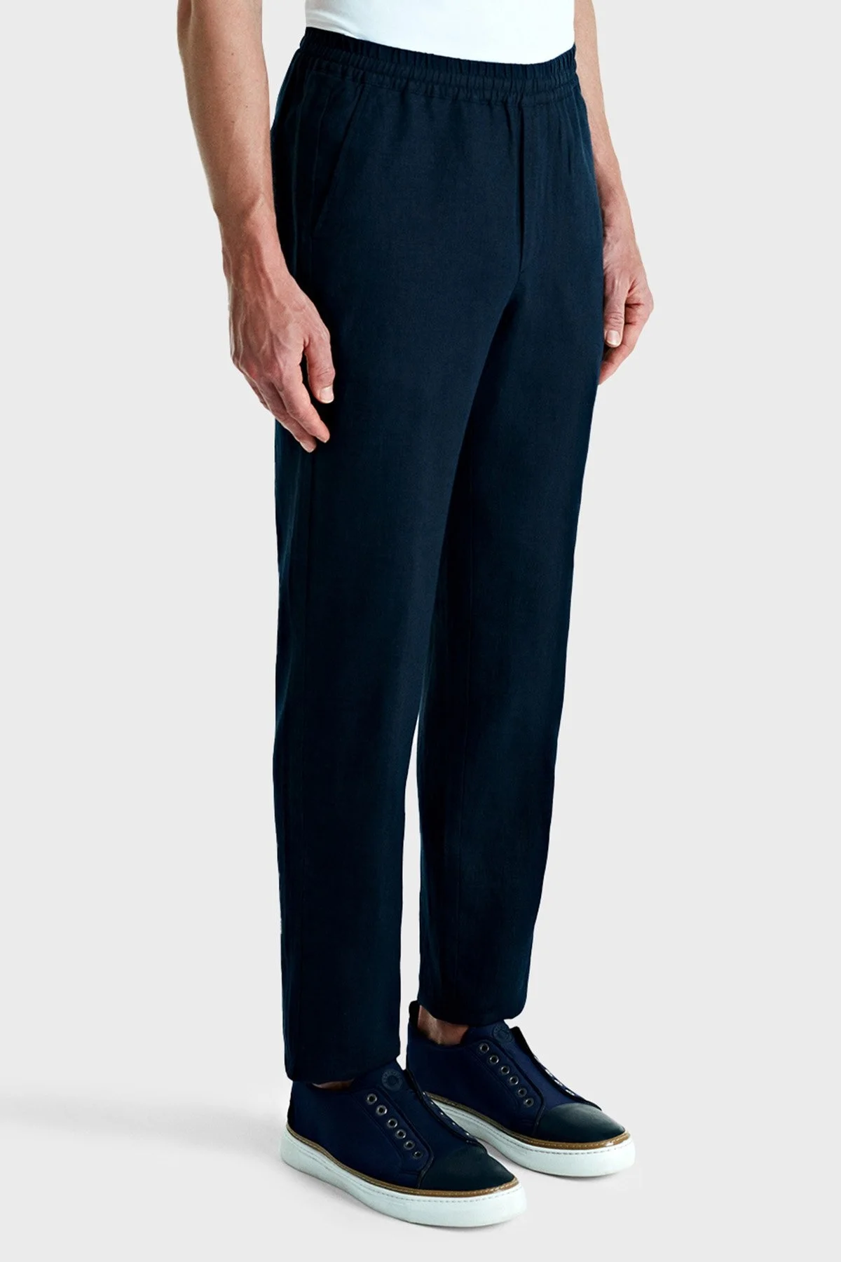 Bluemint Pamuklu Comfort Fit Lastikli Bel Daralan Paça Erkek Pantolon BM25009296MS 155 KOYU LACİVERT - 9