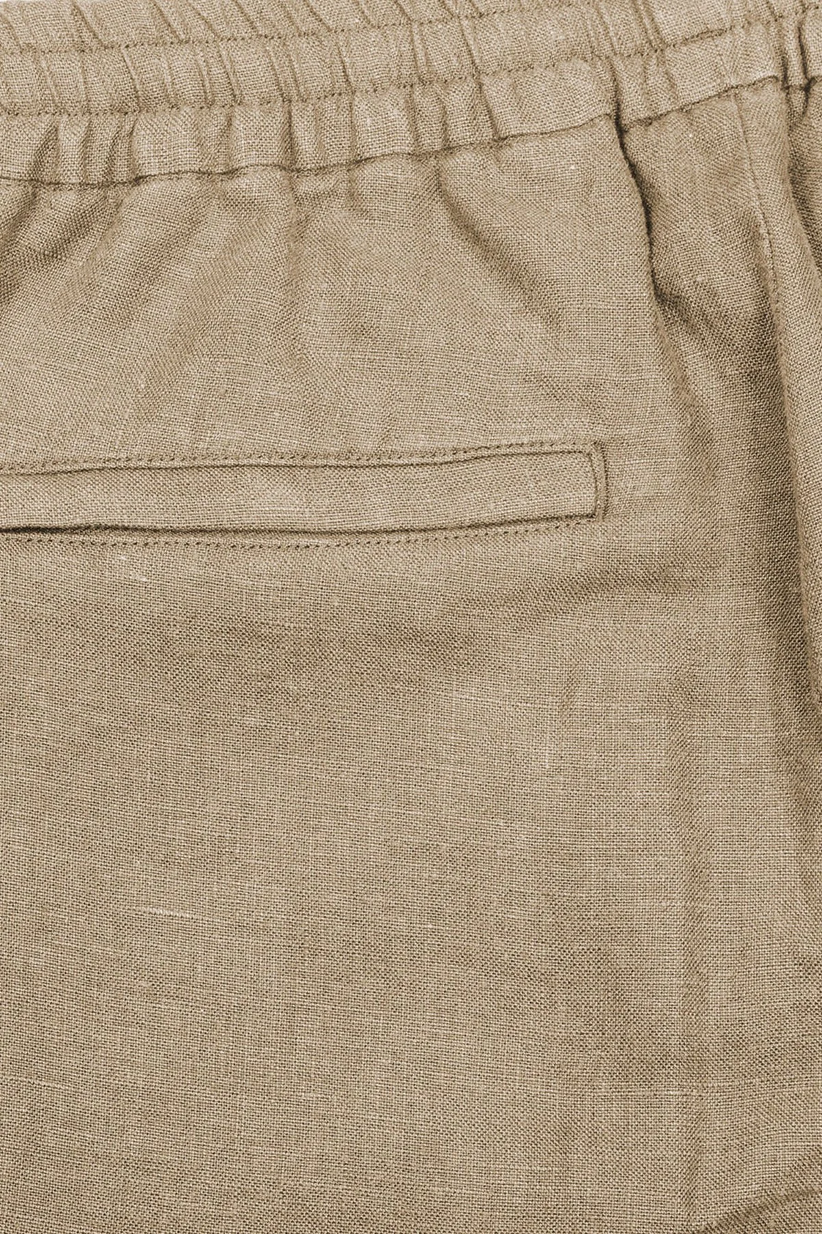 Bluemint % 100 Keten Comfort Fit Lastikli Bel Daralan Paça Erkek Pantolon BM25009296MS 214 BEJ - 8