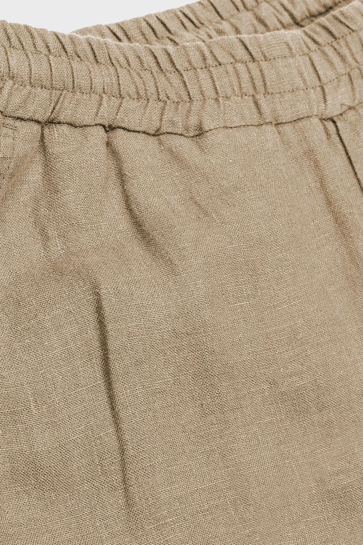 Bluemint % 100 Keten Comfort Fit Lastikli Bel Daralan Paça Erkek Pantolon BM25009296MS 214 BEJ - 9