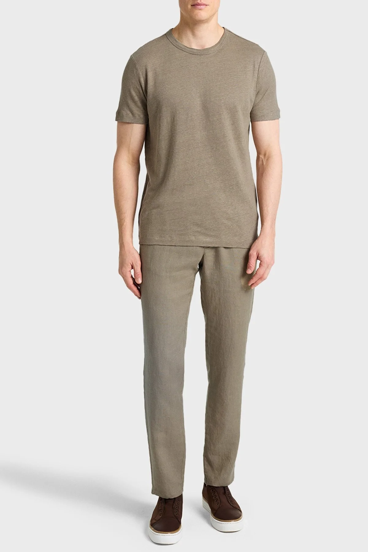 Bluemint Pamuklu Comfort Fit Sıfır Yaka Erkek T Shirt BM25001303MS 836 AÇIK HAKİ - 8