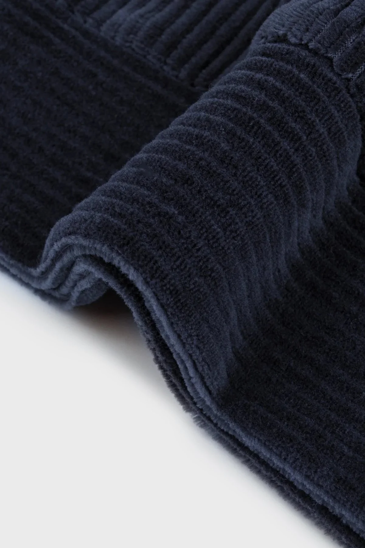 Bluemint Pamuklu Comfort Fit Yarım Fermuarlı Dik Yaka Kadife Erkek Sweat GAEL 155 Lacivert - 4