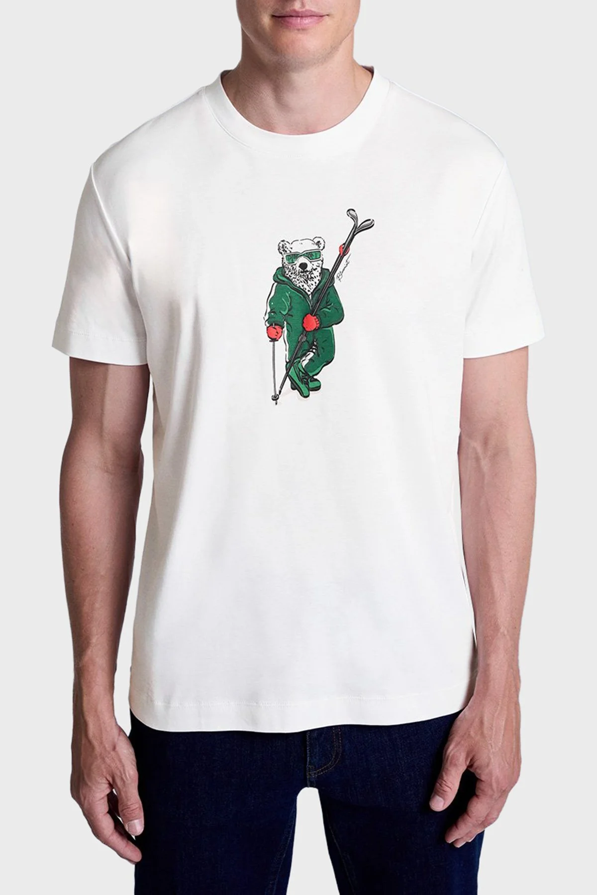 Bluemint Pamuklu Regular Fit Baskılı Erkek T Shirt BM25001568MW1 244 BEYAZ - 1