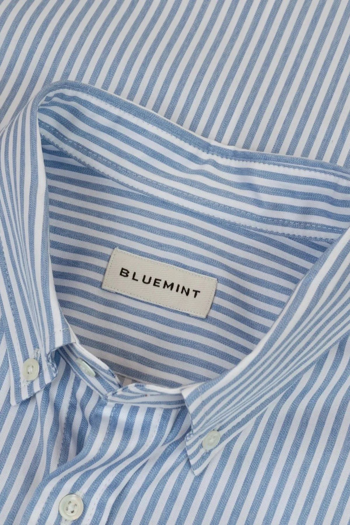 Bluemint Pamuklu Regular Fit Düğmeli Yaka Çizgili Erkek Gömlek MILES 651 Açık mavi - 3