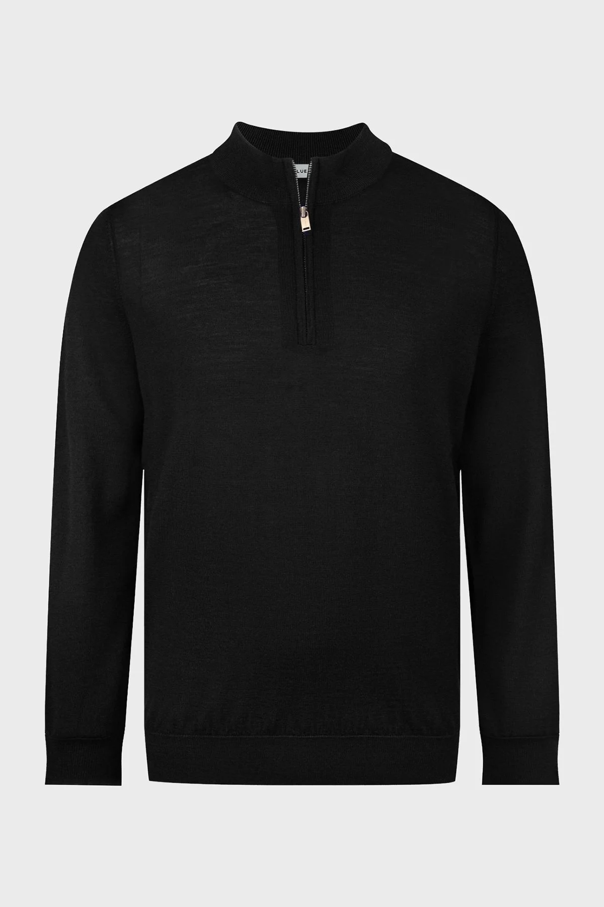 Bluemint Pamuklu Regular Fit Fermuarlı Dik Yaka Erkek Triko BM25020691MW 111 SİYAH - 2