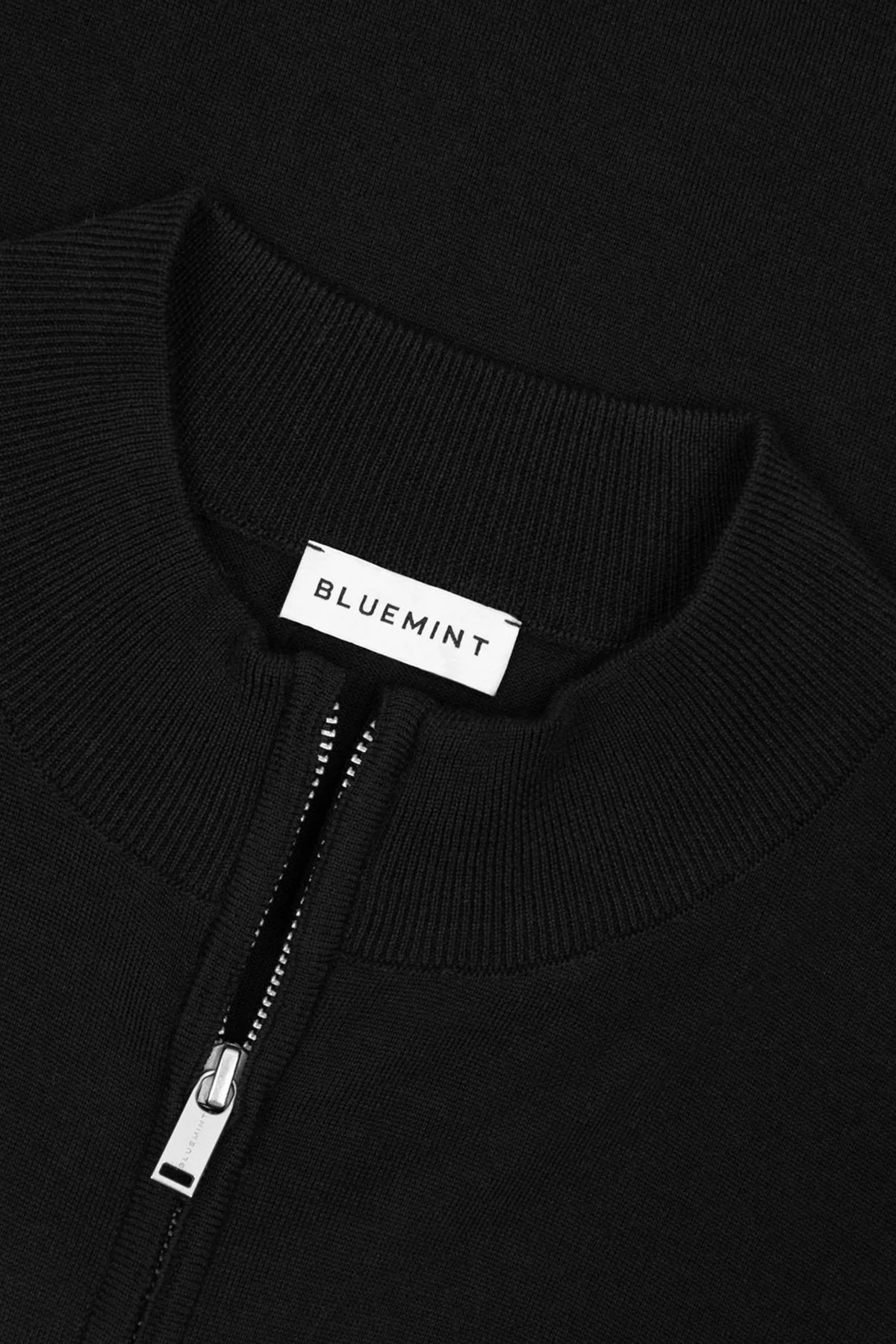 Bluemint Pamuklu Regular Fit Fermuarlı Dik Yaka Erkek Triko BM25020691MW 111 SİYAH - 3