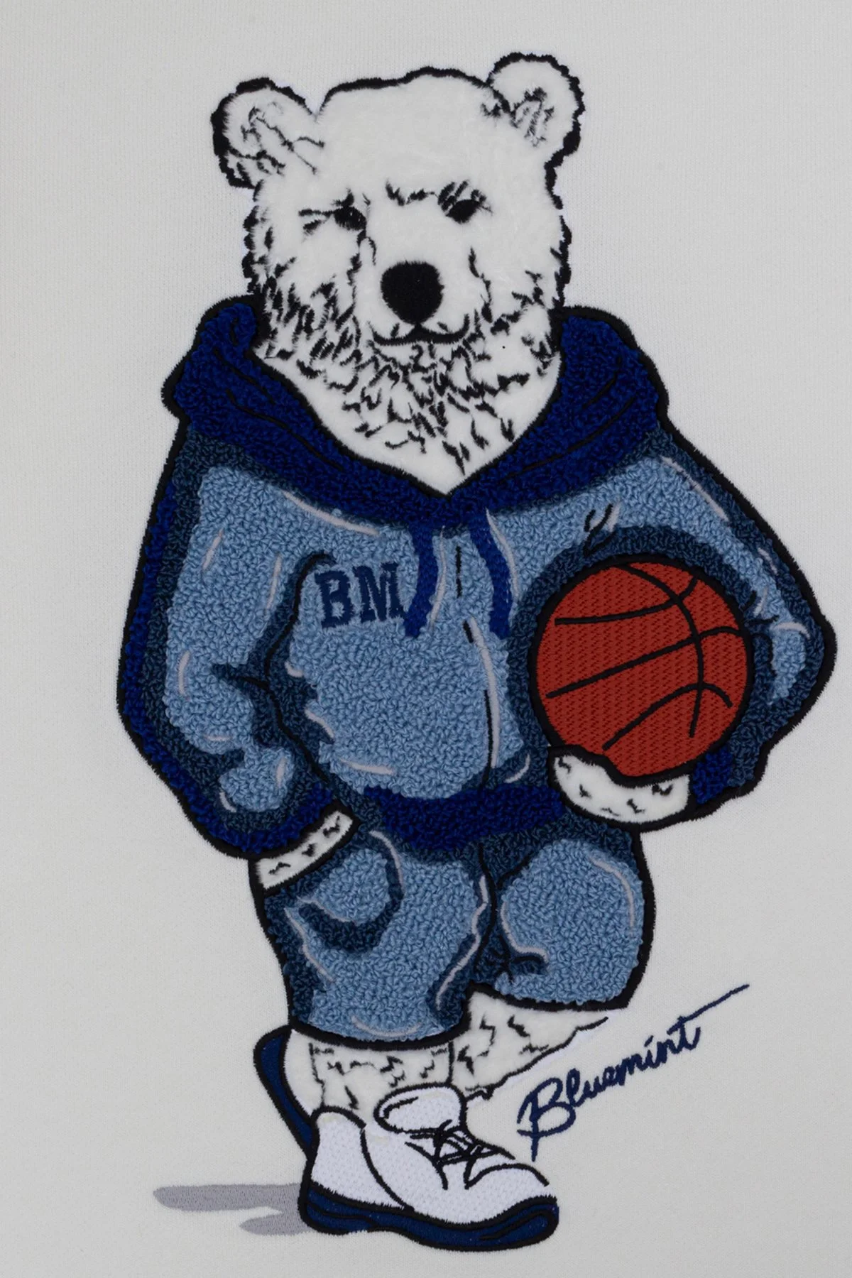 Bluemint Pamuklu Regular Fit Nakış Detaylı Erkek Sweat BM25019234MW1 242 BEYAZ - 2