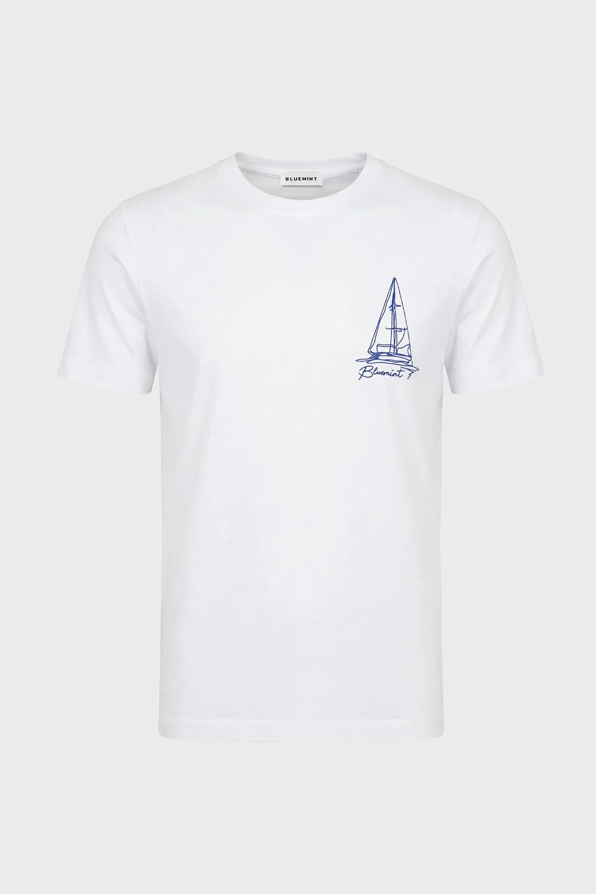 Bluemint Pamuklu Relaxed Fit Sırt Baskılı Bisiklet Yaka Erkek T Shirt NOLANPRINT 1326 BEYAZ - 3