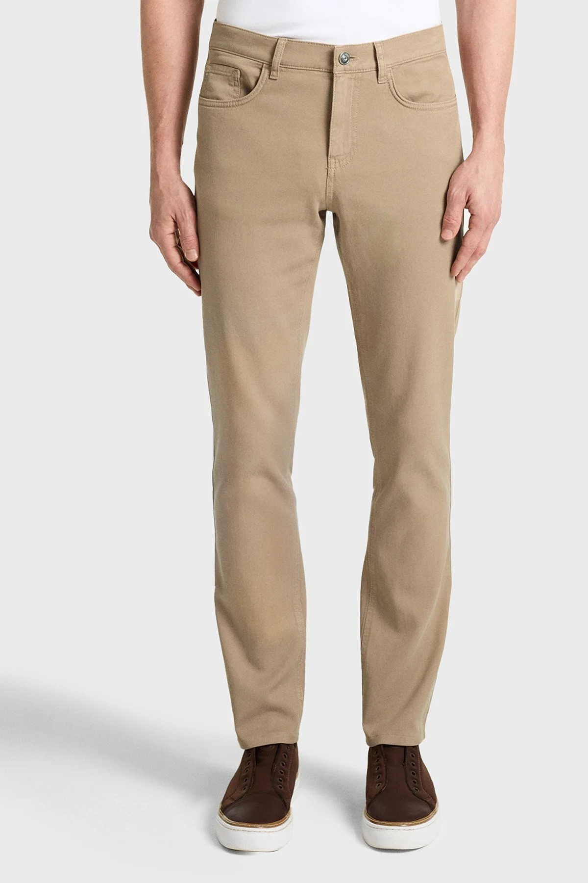 Bluemint Pamuklu Slim Fit Normal Bel Dar Paça Erkek Pantolon BM25009361MS 214 BEJ - 1