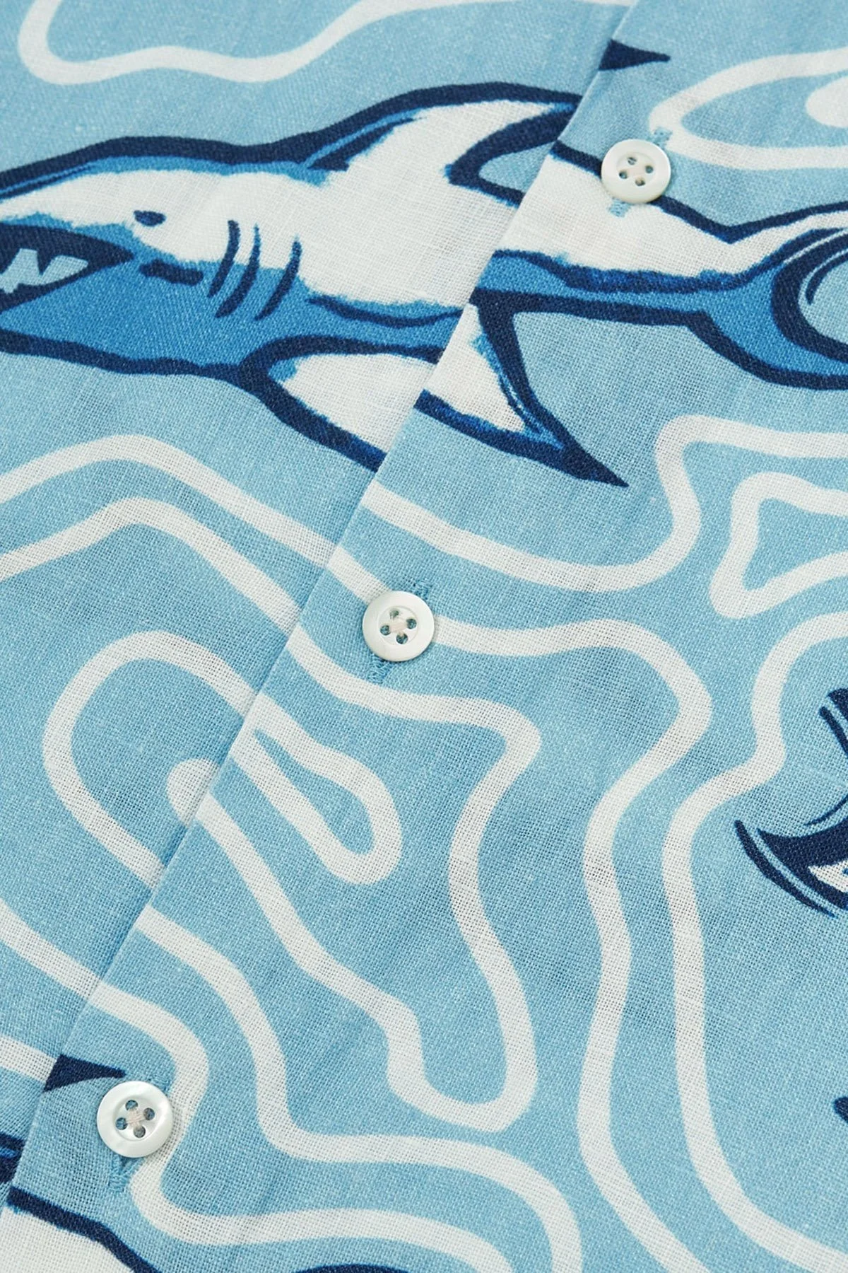 Bluemint Peter % 100 Keten Comfort Fit Kısa Kollu Çocuk Gömlek BM24058209BS 1061 MAVİ - 6