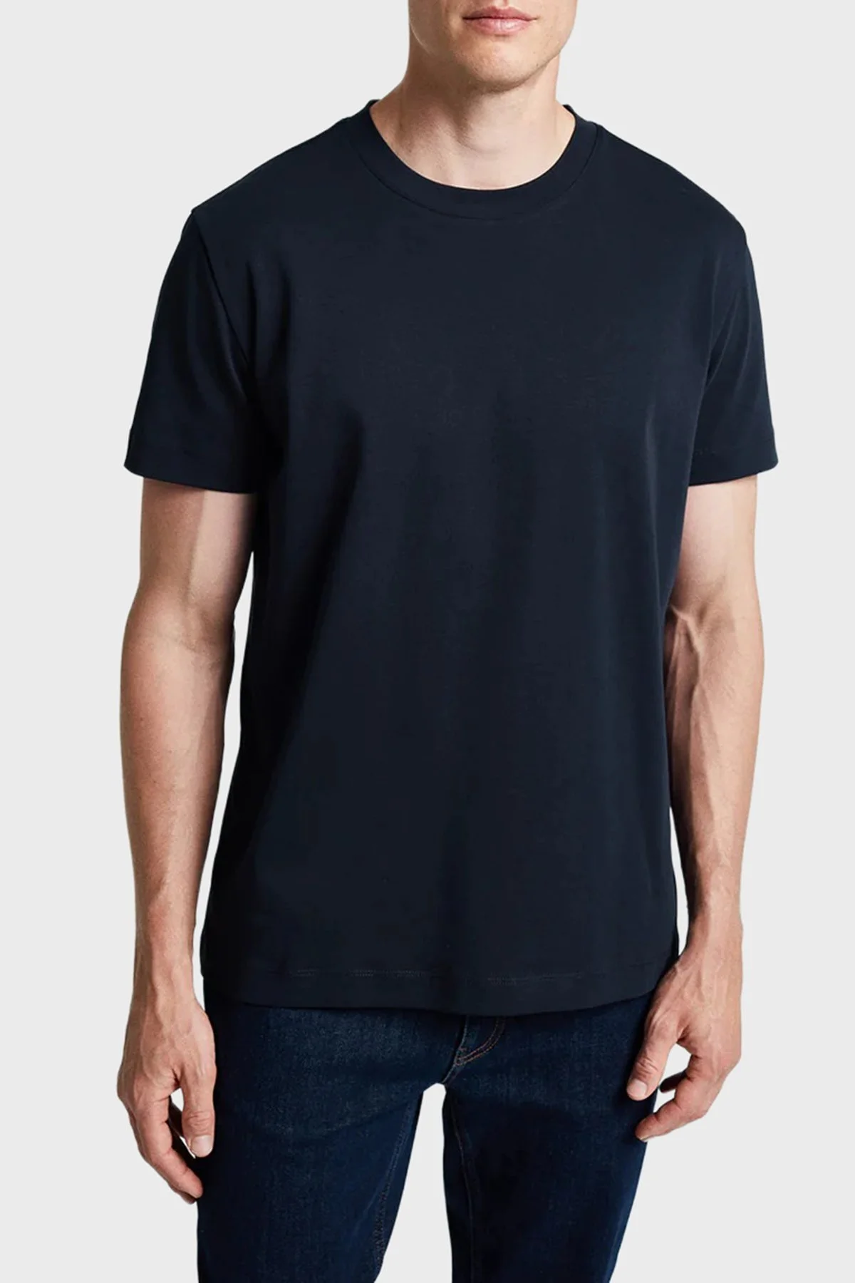 Bluemint Rahat % 100 Pamuk Bisiklet Yaka Erkek T Shirt NOLAN 155 LACİVERT - 1